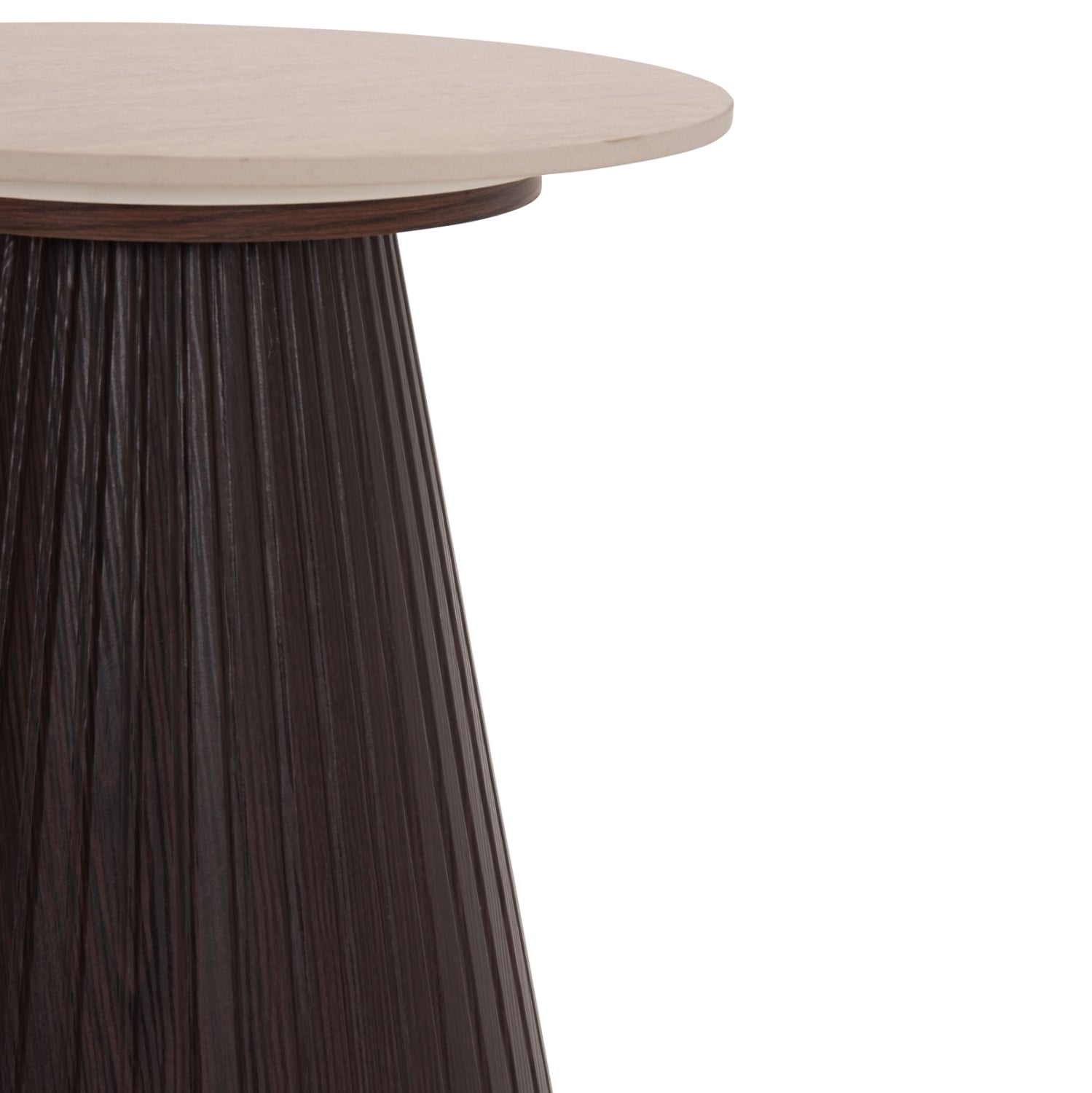 Странична маса CATER керамичен плот вид на травертин-основа мдф φ53x59h