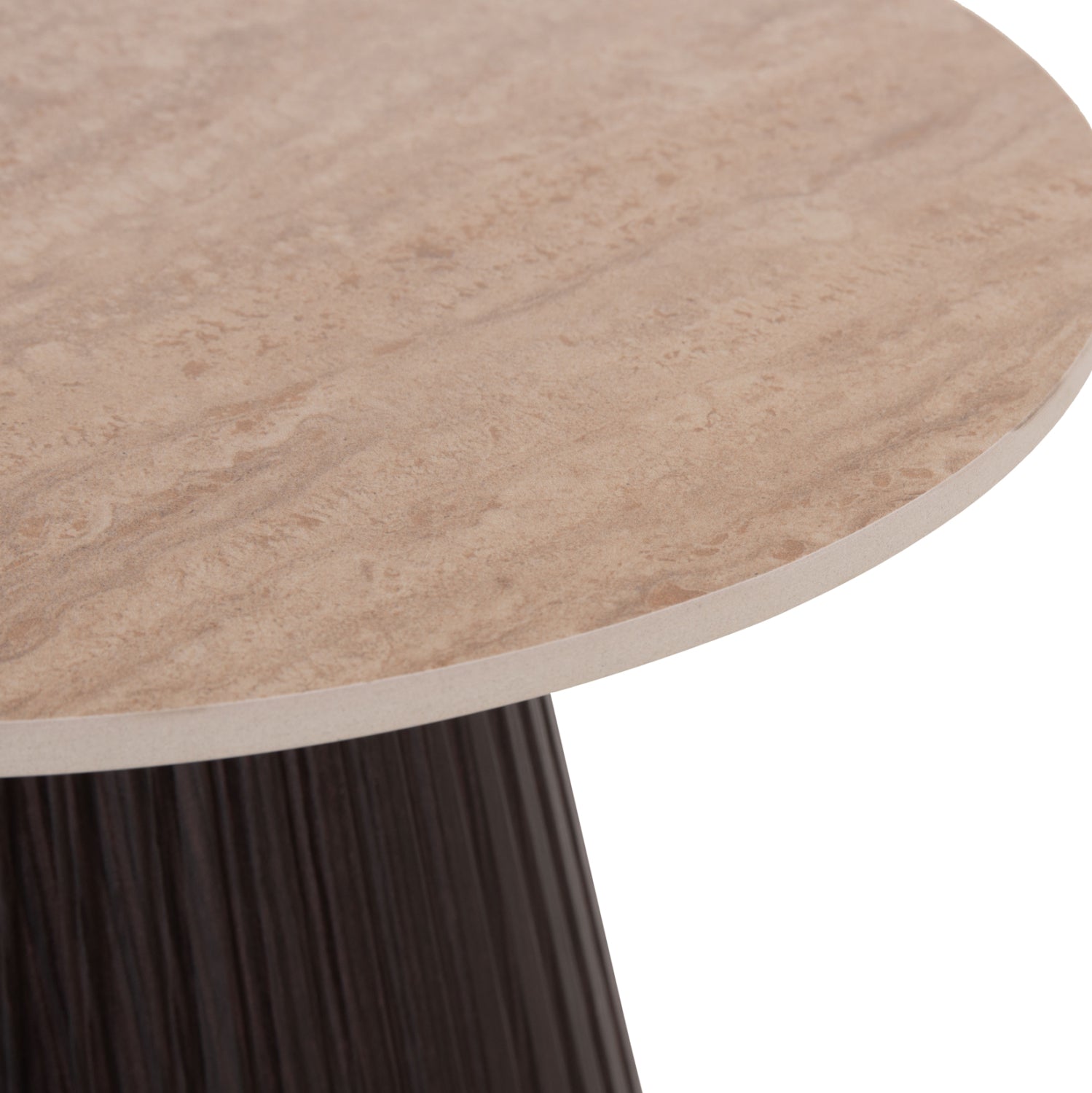 Странична маса CATER керамичен плот вид на травертин-основа мдф φ53x59h