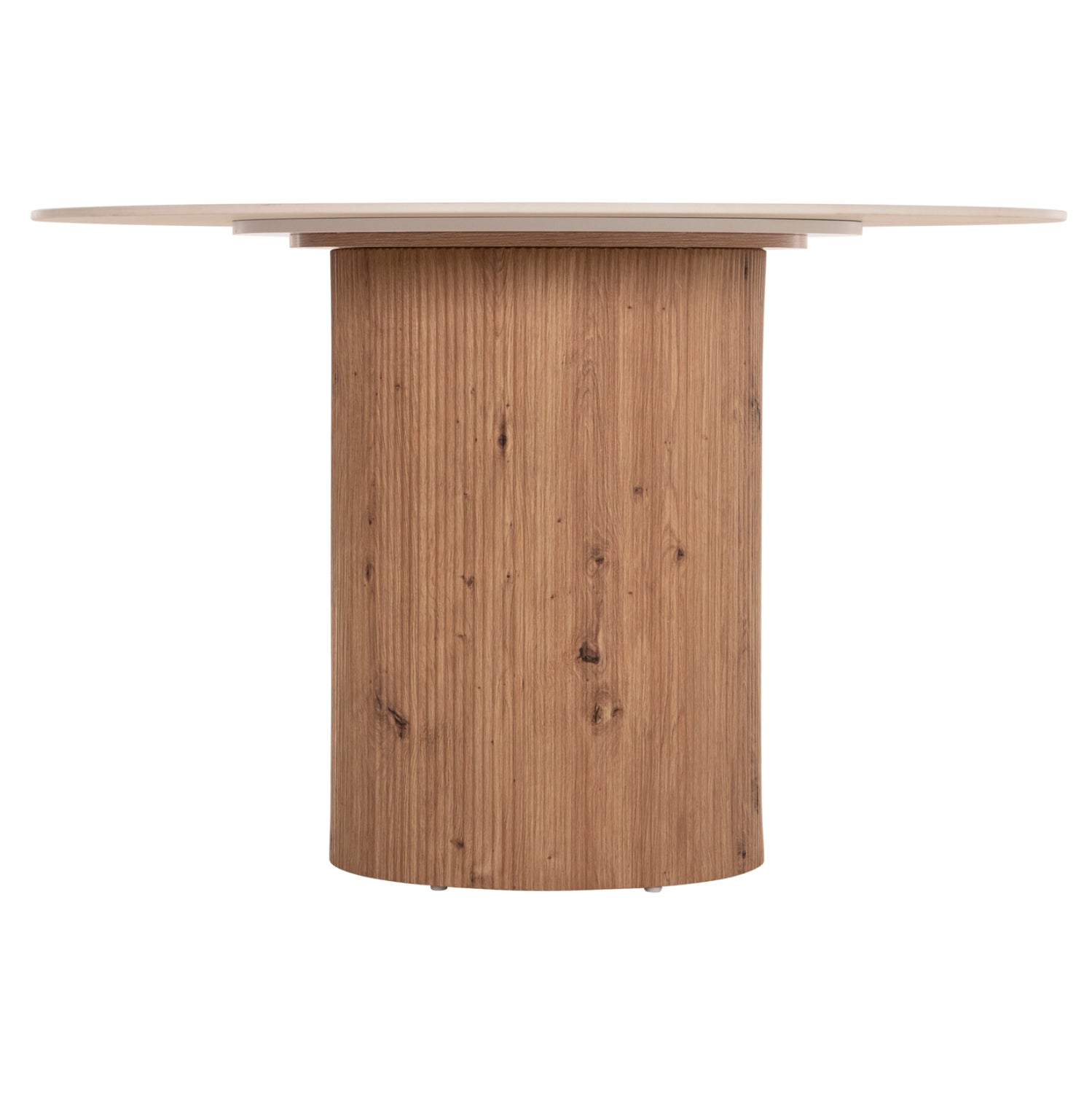 Трапезна маса TWIL керамичен плот вид на травертин-основа мдф φ126x77h