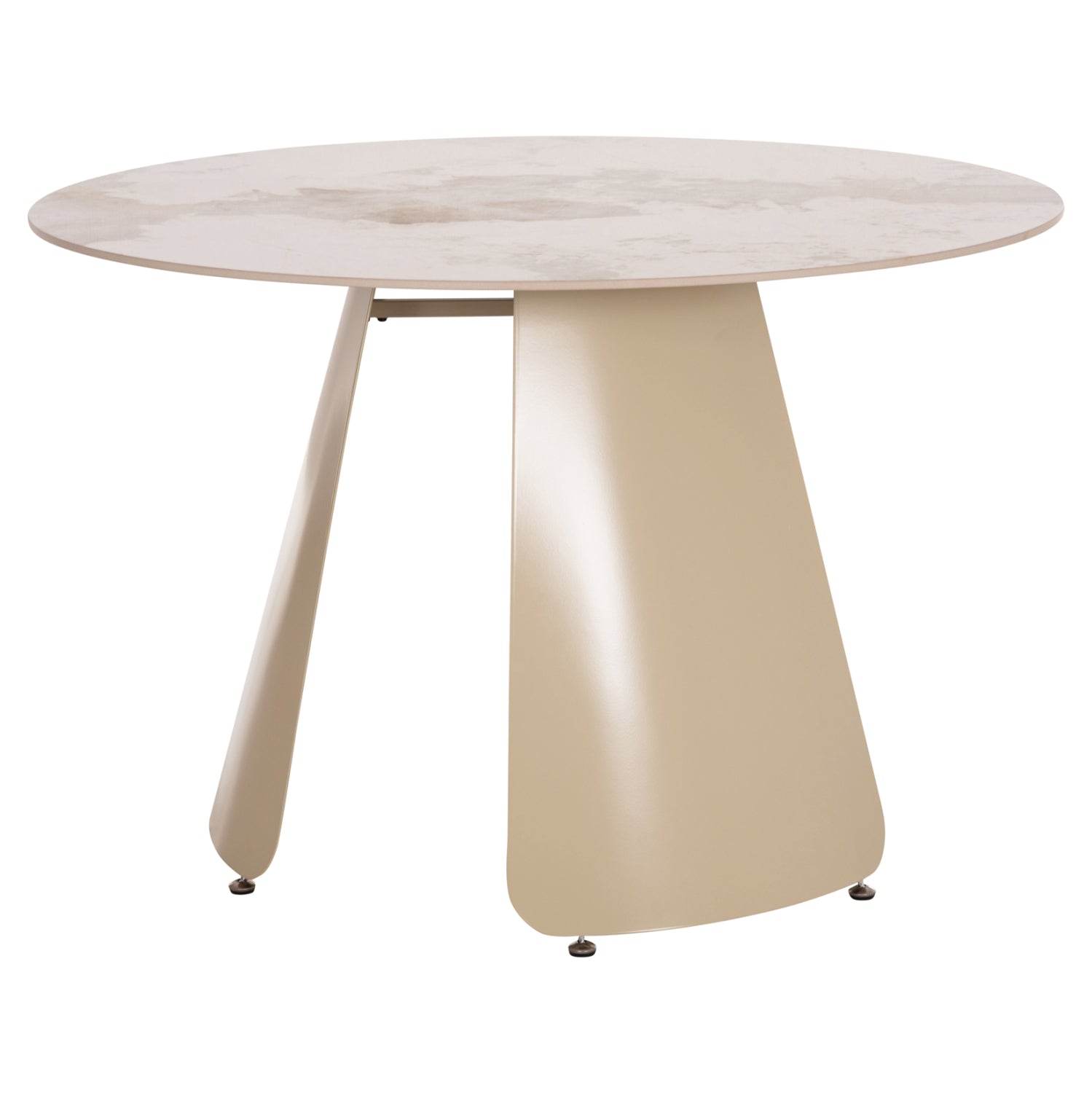 Трапезна маса SEDAR керамичен плот -кремави метални крака φ120x76h