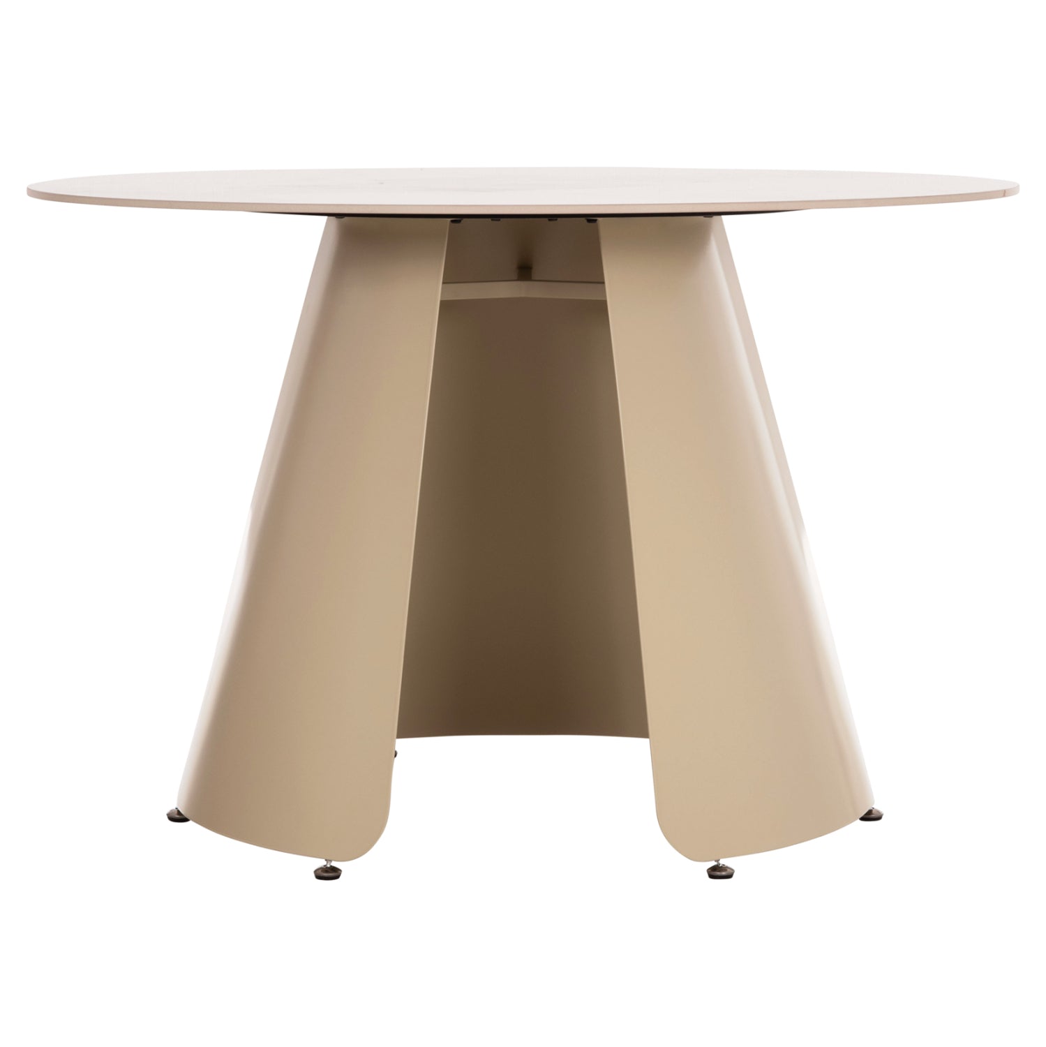 Трапезна маса SEDAR керамичен плот -кремави метални крака φ120x76h