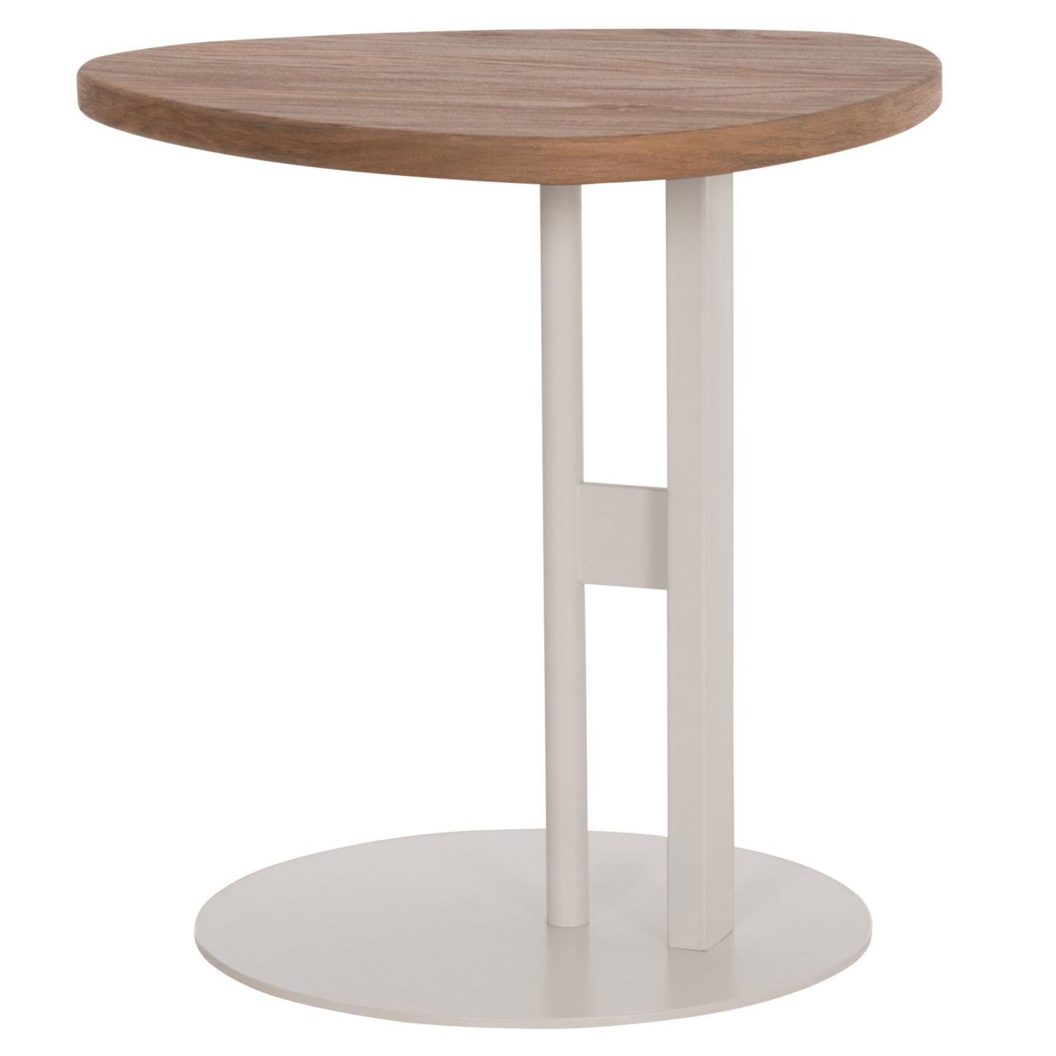 Помощна маса ALPER мдф овална сонама-метална бяла φ50х50см.