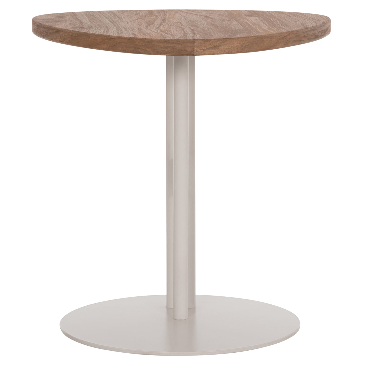 Помощна маса ALPER мдф овална сонама-метална бяла φ50х50см.