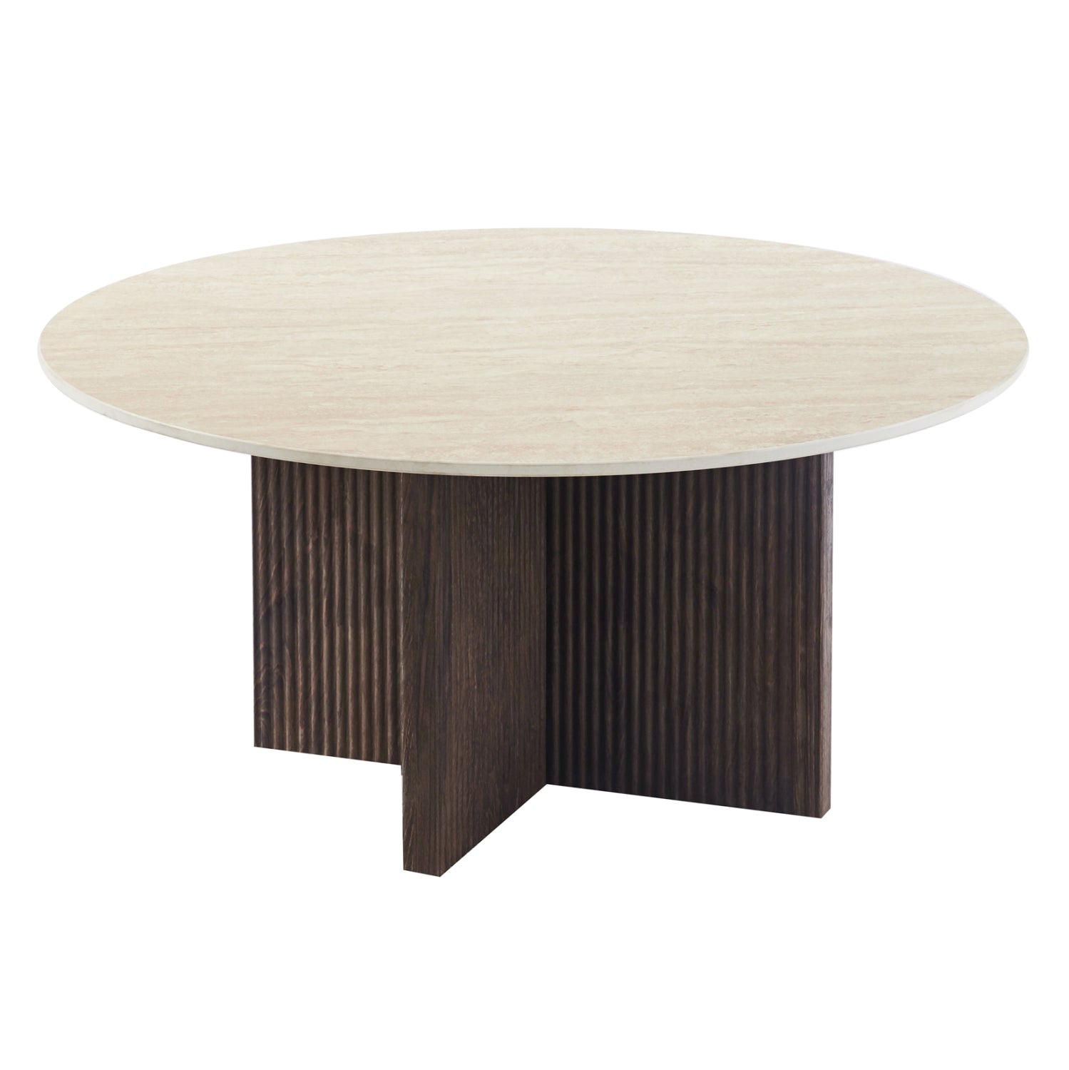 Холна маса SKY керамичен плот вид на травертин-основа мдф ф80x40hсм.