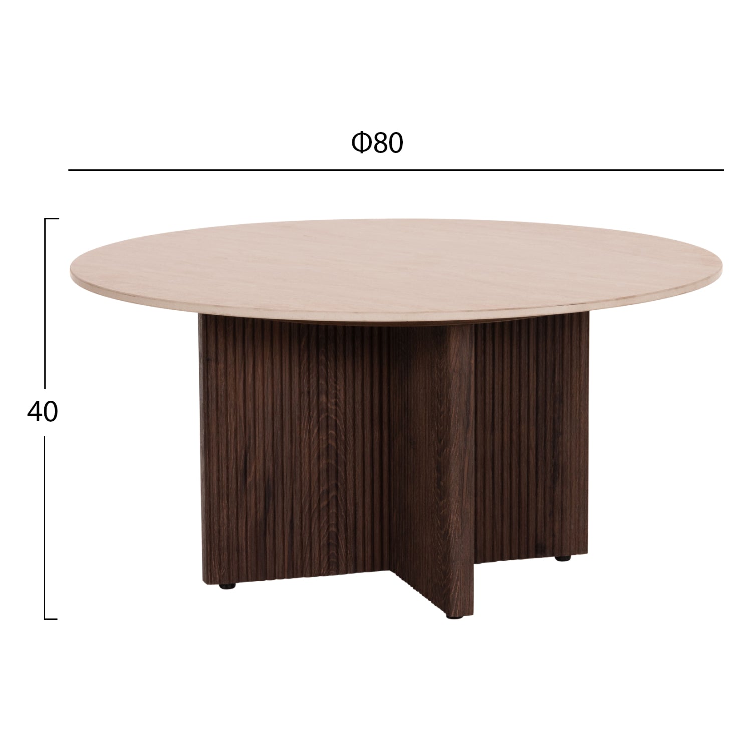 Холна маса SKY керамичен плот вид на травертин-основа мдф ф80x40hсм.