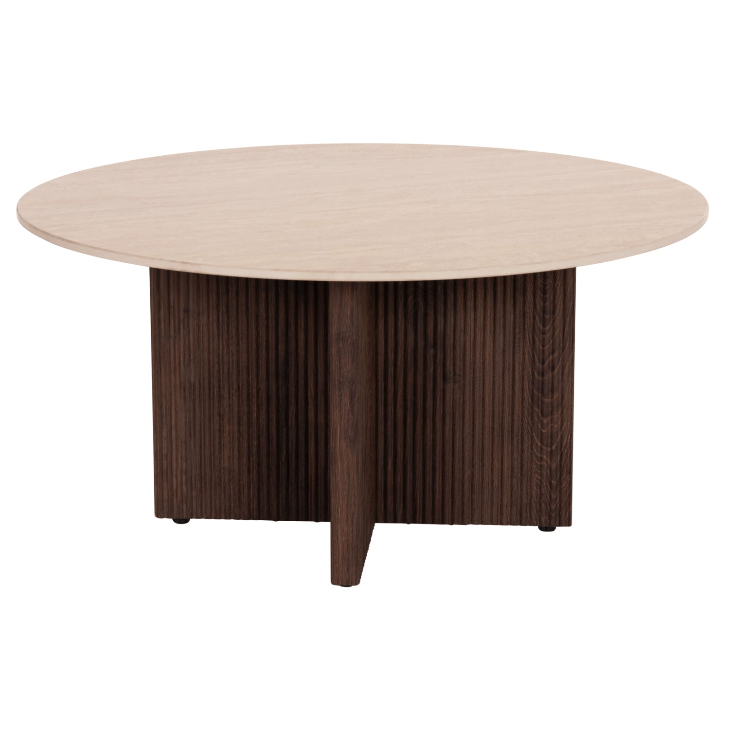 Холна маса SKY керамичен плот вид на травертин-основа мдф ф80x40hсм.