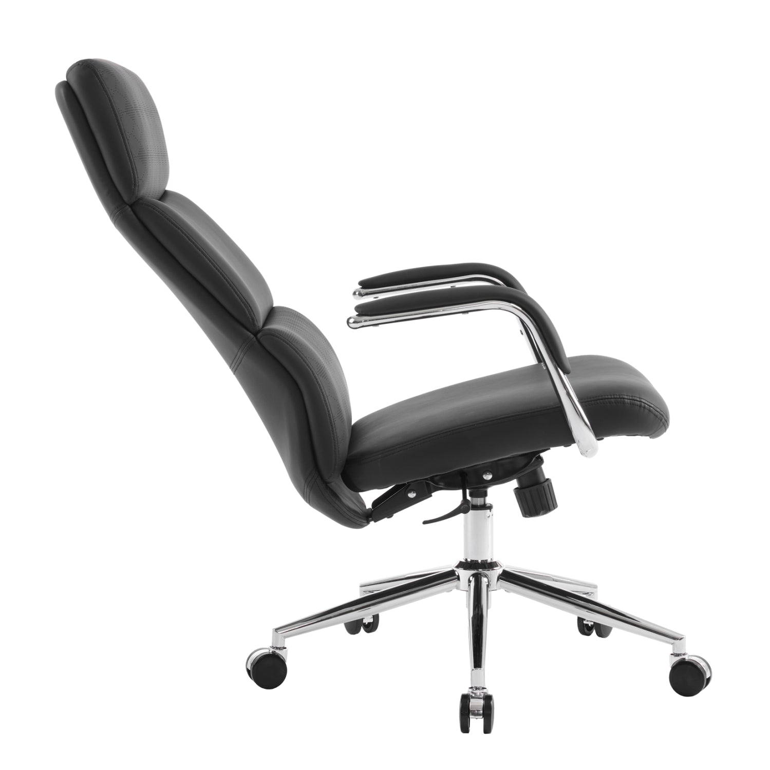 Офис стол Meite черна изкуствена кожа -- хромирана основа 66x71x127всм.