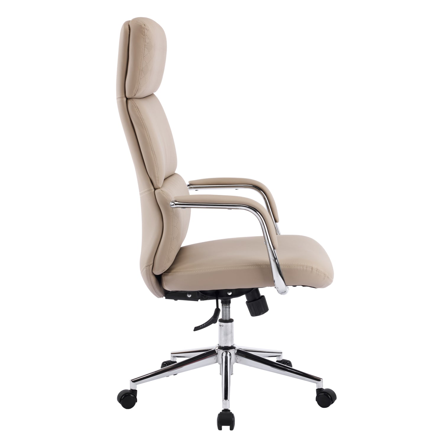 Офис стол Meite бежова изкуствена кожа -- хромирана основа 66x71x127всм.