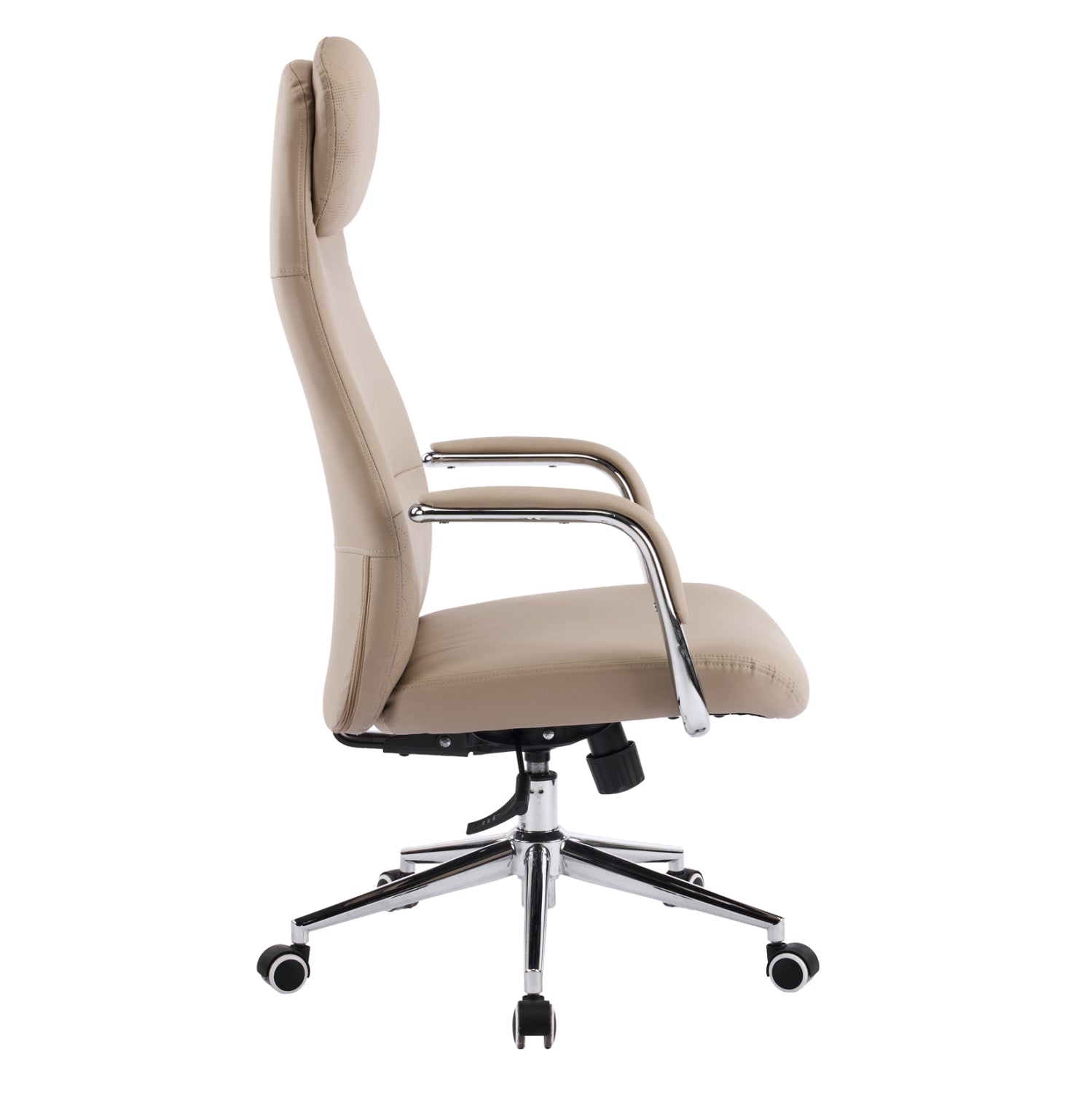 Офис стол Sonty бежов изкуствена кожа -- хромирана основа 67x68x125всм.