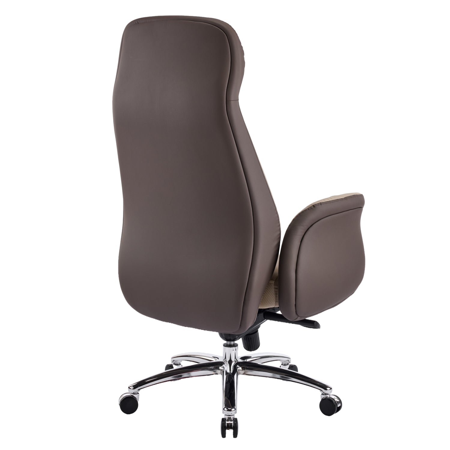 Офис стол Dramon бежово-кафяв изкуствена кожа -- хромирана основа 66x70x132.5всм.