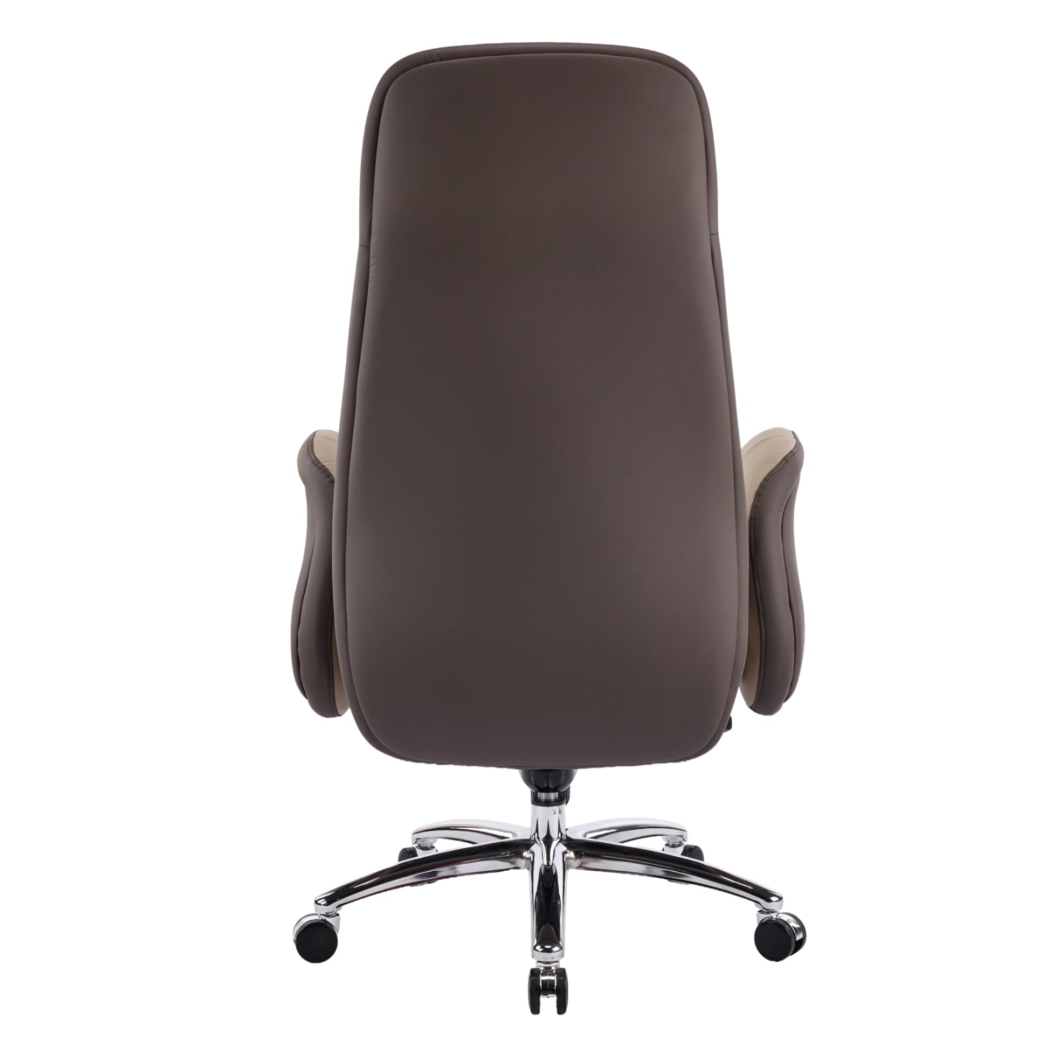 Офис стол Dramon бежово-кафяв изкуствена кожа -- хромирана основа 66x70x132.5всм.