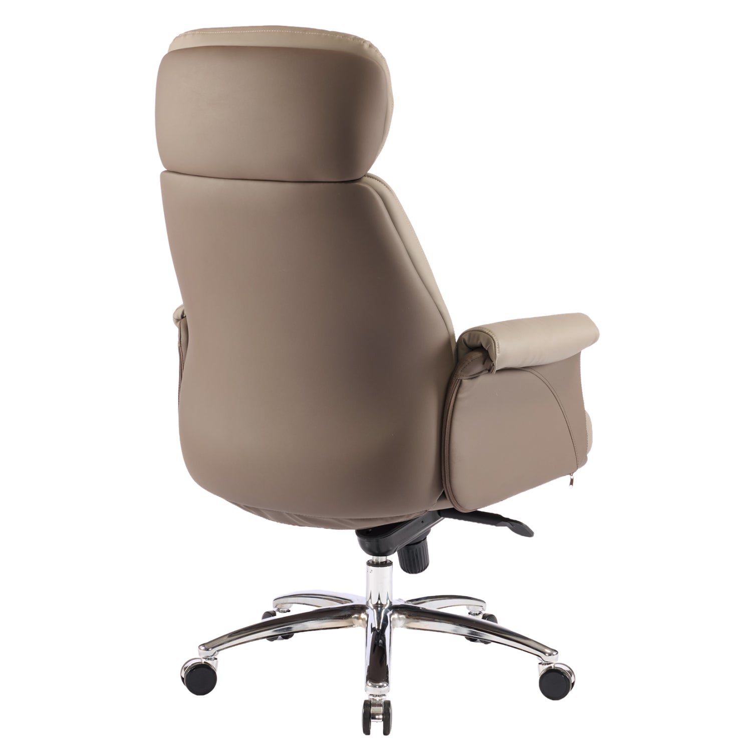 Офис стол Tomlin бежово-кафяв изкуствена кожа -- хромирана основа 72x74x128всм.