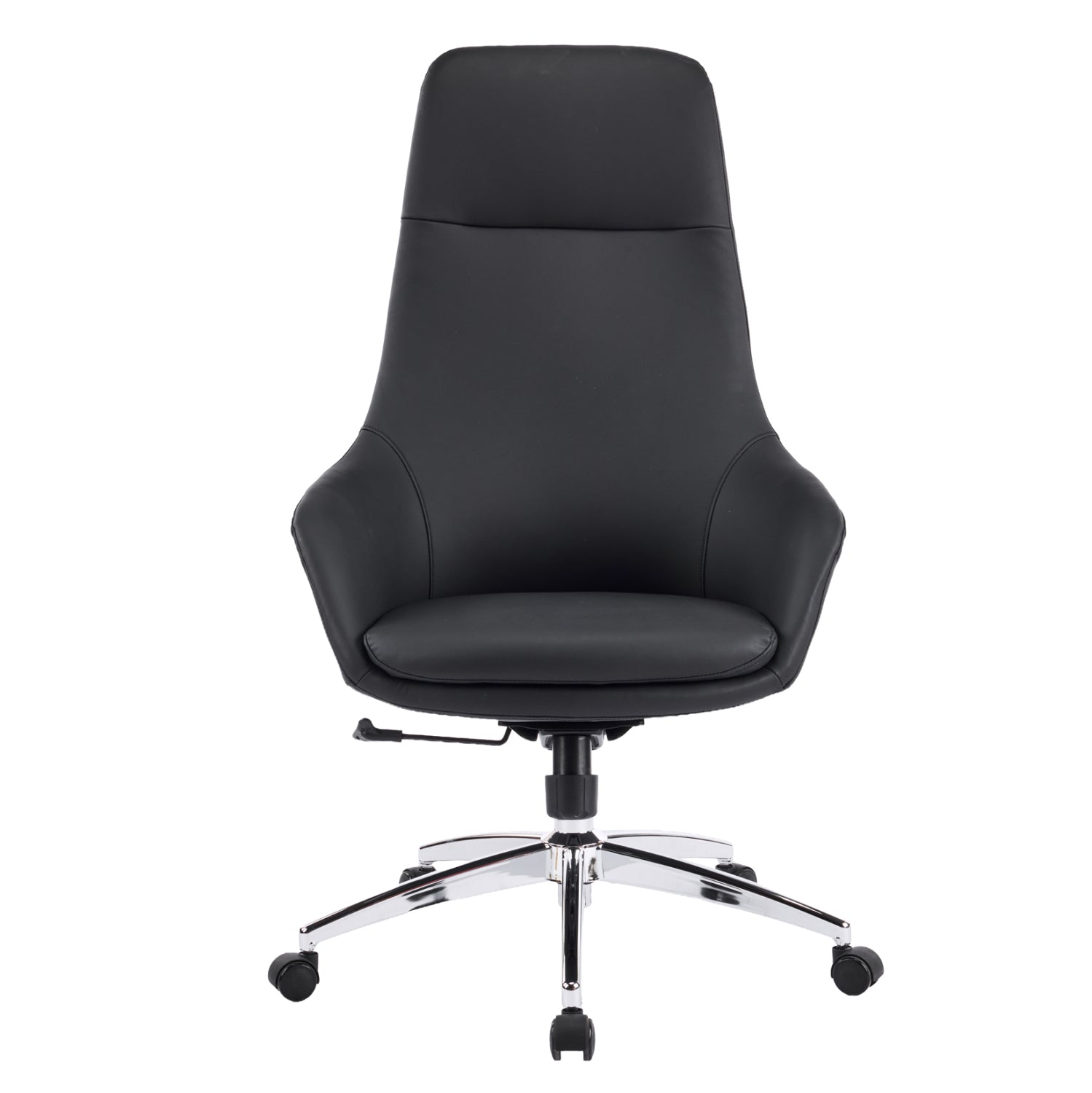 Офис стол Bekker черна изкуствена кожа -- хромирана основа 67x67x126всм.