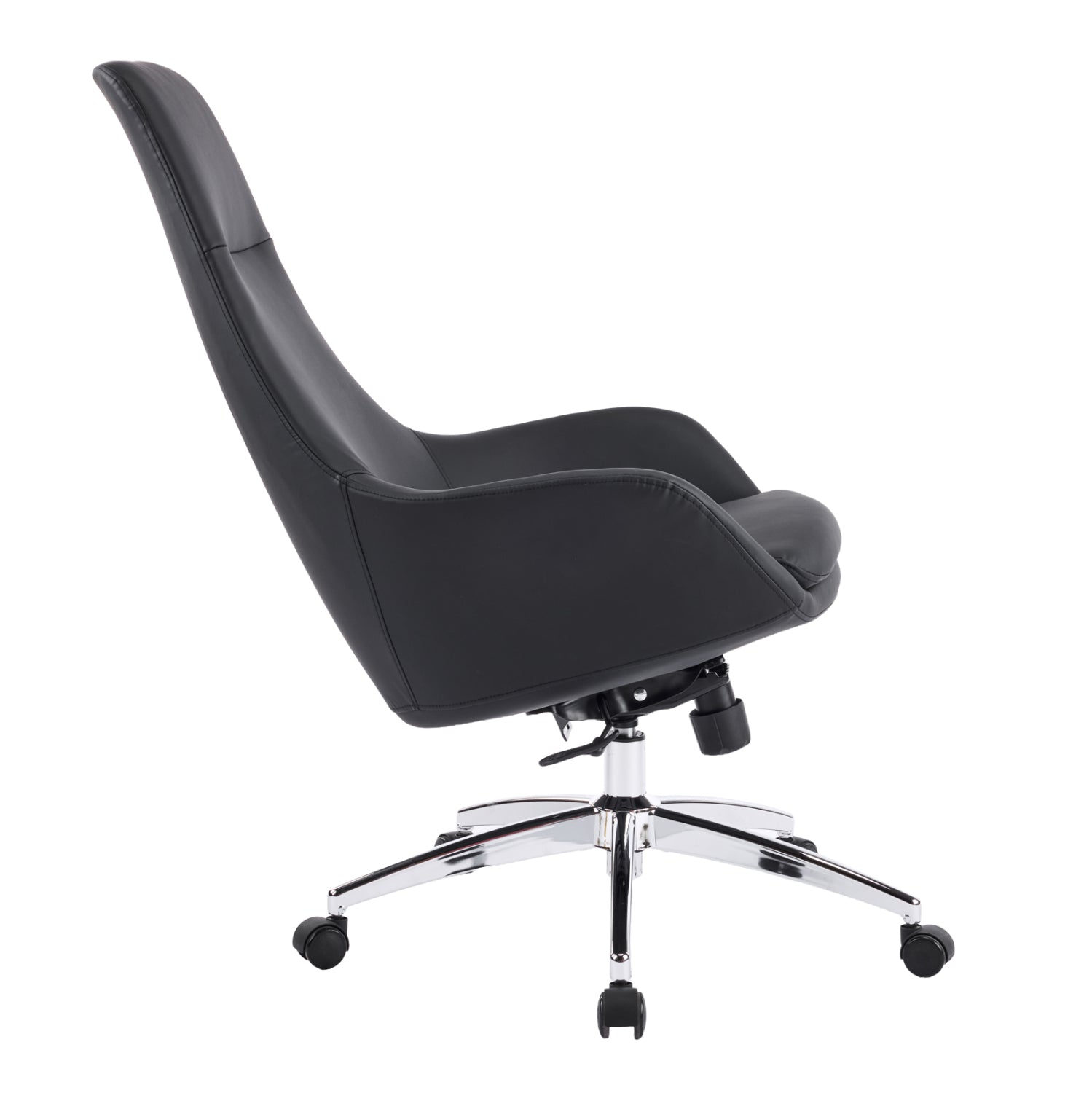 Офис стол Bekker черна изкуствена кожа -- хромирана основа 67x67x126всм.