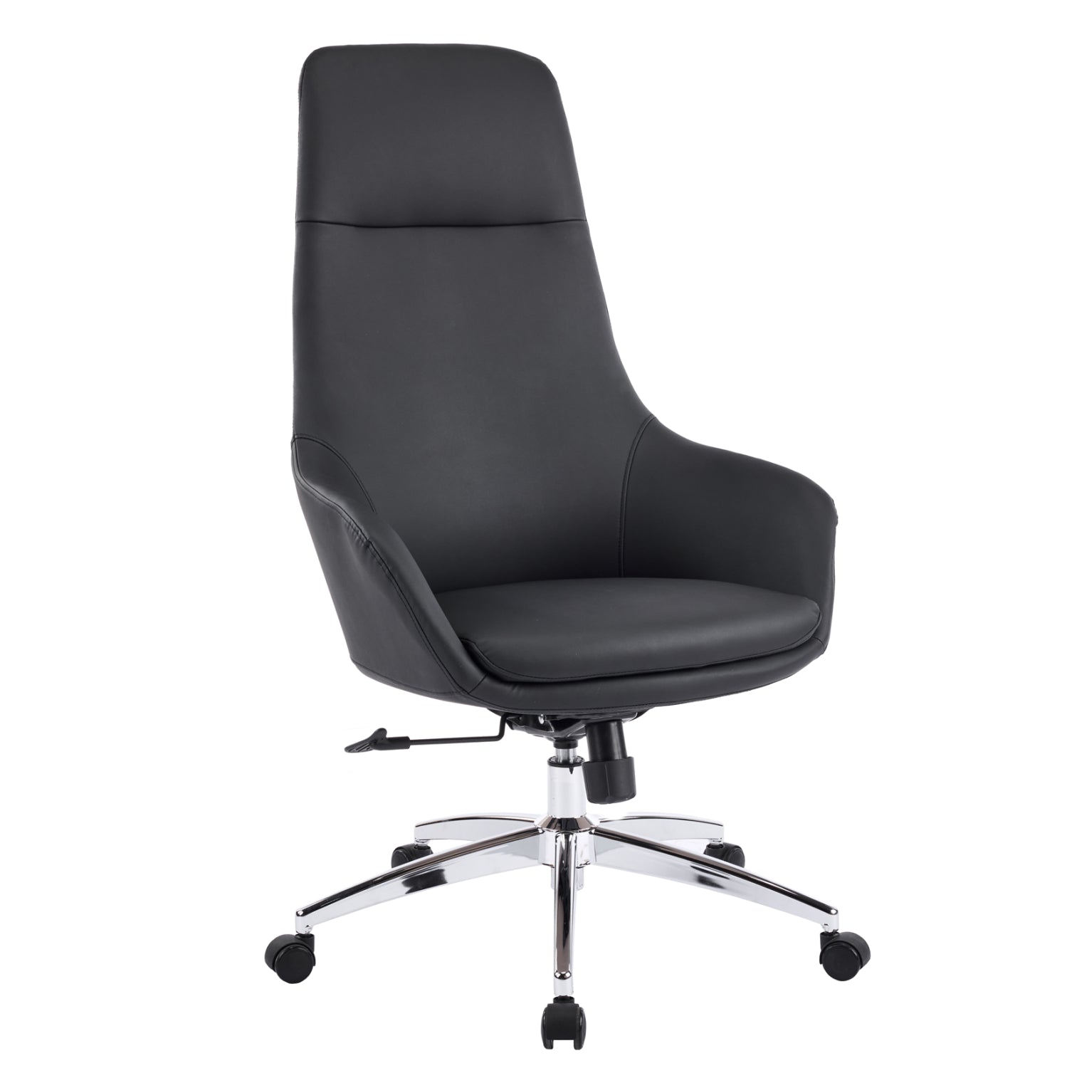 Офис стол Bekker черна изкуствена кожа -- хромирана основа 67x67x126всм.