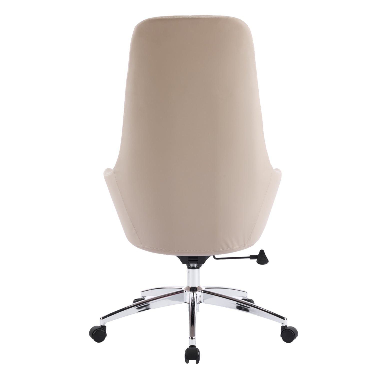 Офис стол Bekker бежов изкуствена кожа -- хромирана основа 67x67x126всм.