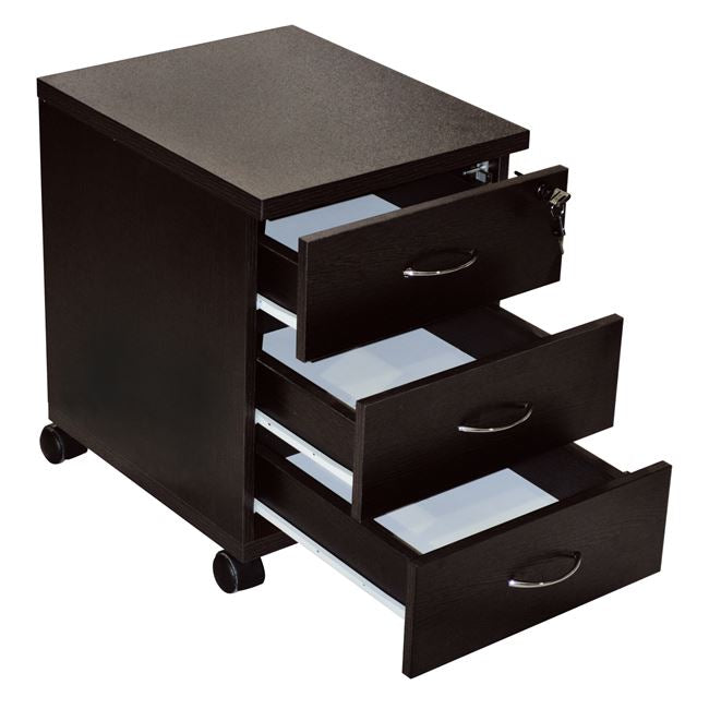 Професионално чекмедже за бюро caitlyn wenge с 3 чекмеджета 38x48x53см