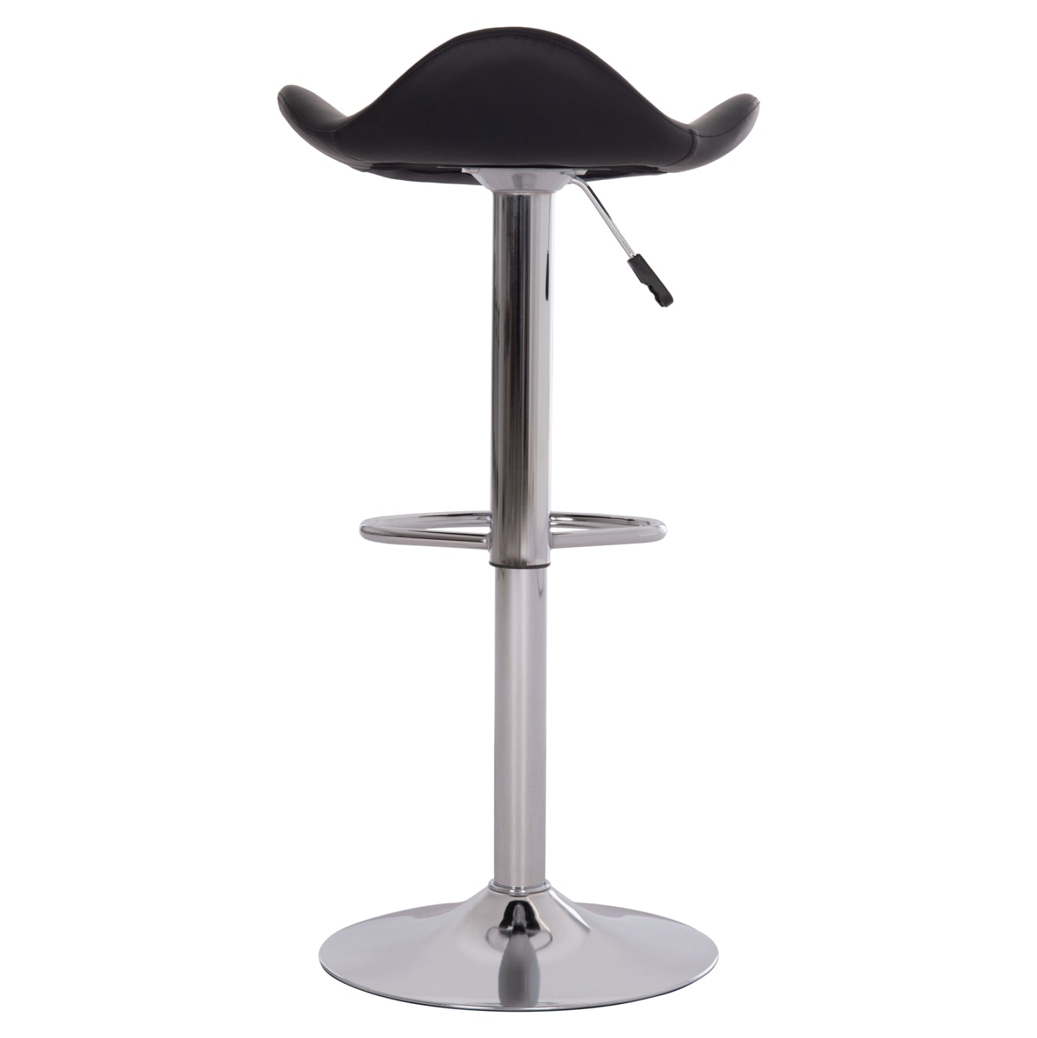 Въртящ бар стол ganna с амортисьор-черен pu 44x42x87см.