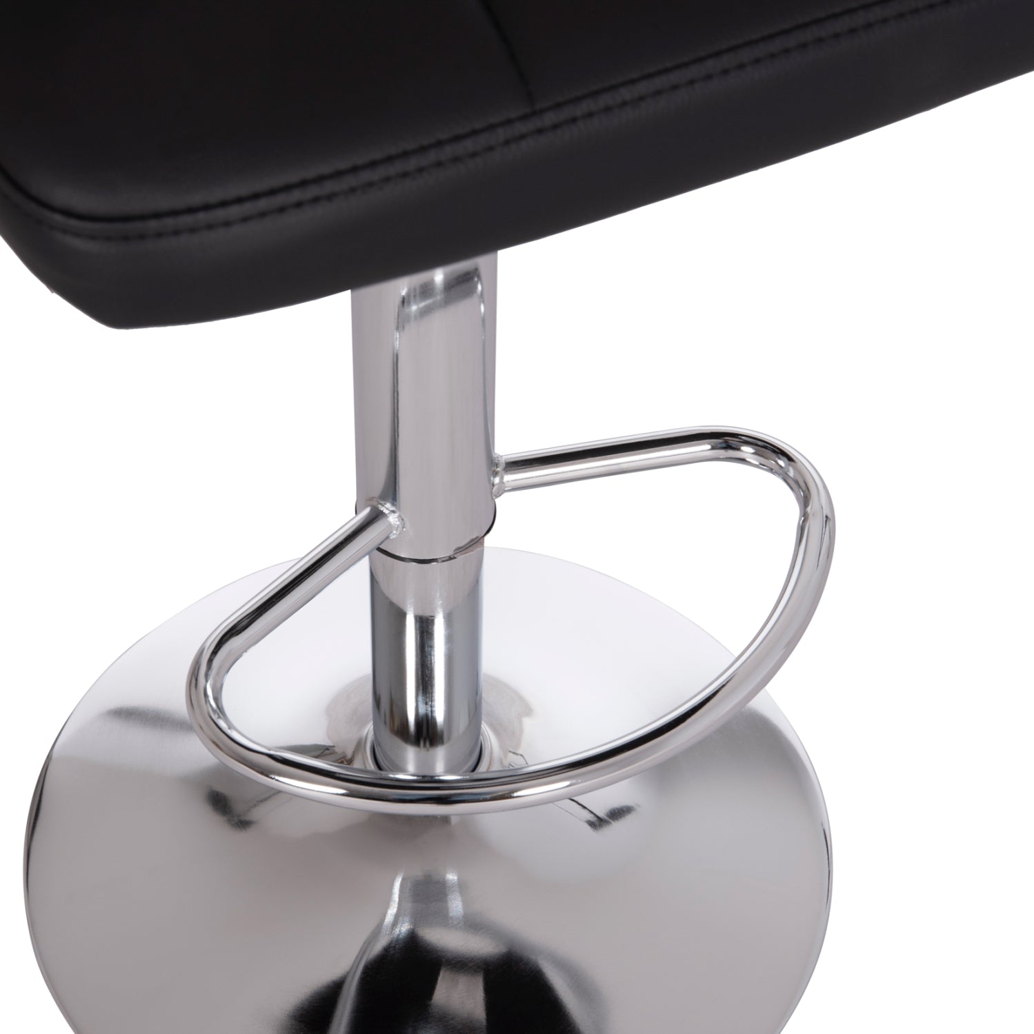 Въртящ се бар стол Диана черен, pu - хромиран метал, 44x52x109 см