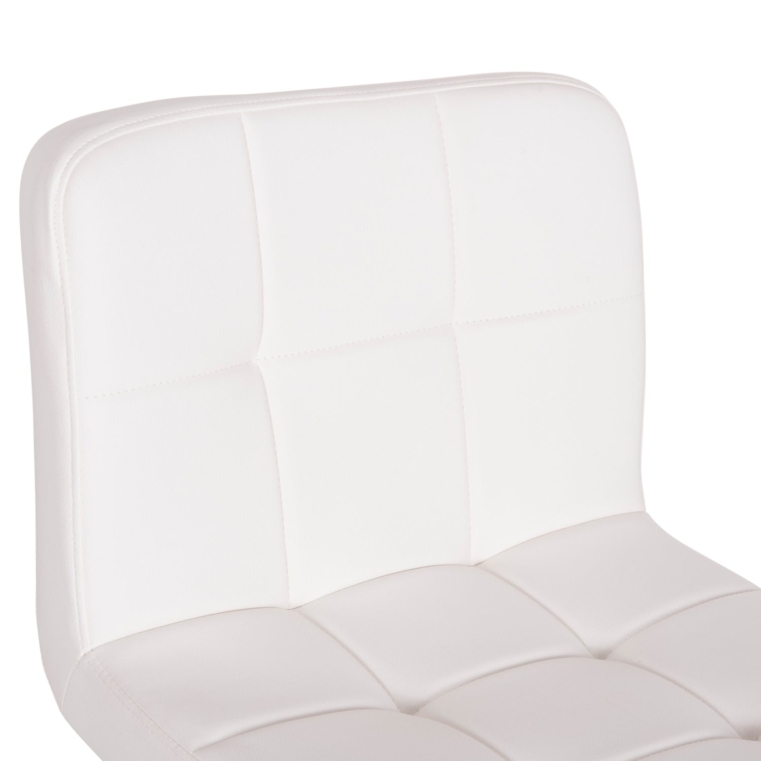 Бар стол Диана бяла еко кожа крак хром