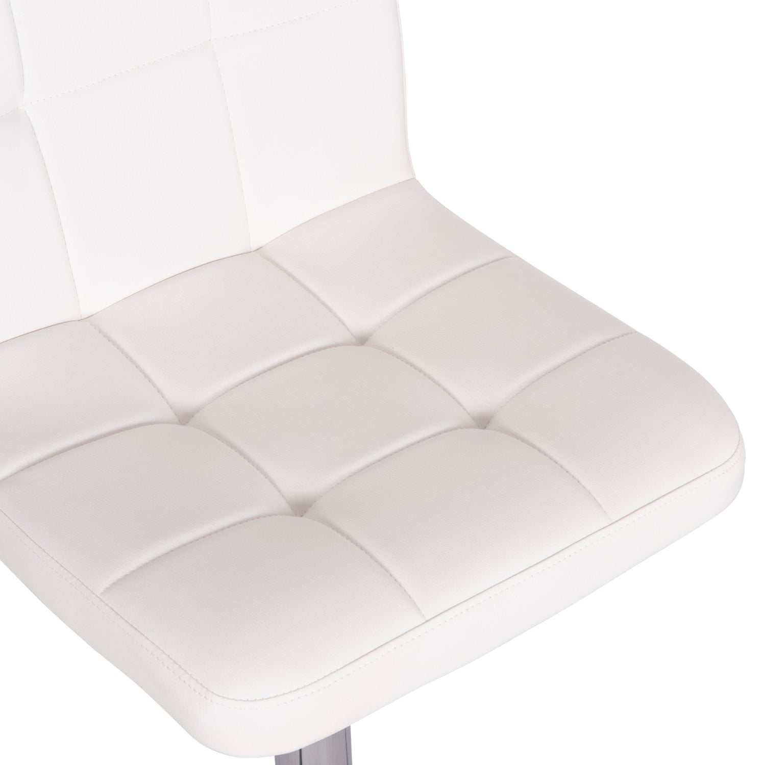 Бар стол Диана бяла еко кожа крак хром