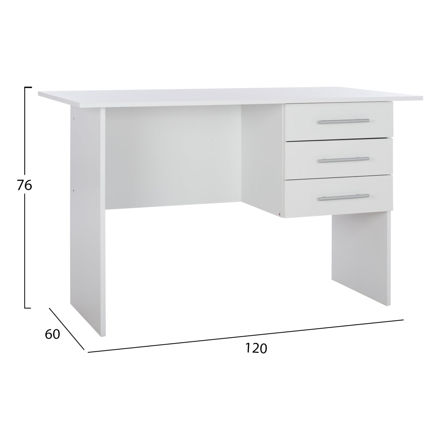 Офис бюро ENSLEY бял цвят 120X60X76 см