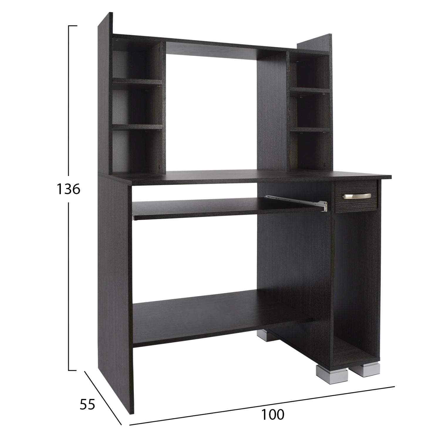 Офис бюро CHARLEY цвят зебрано 100x55x136см