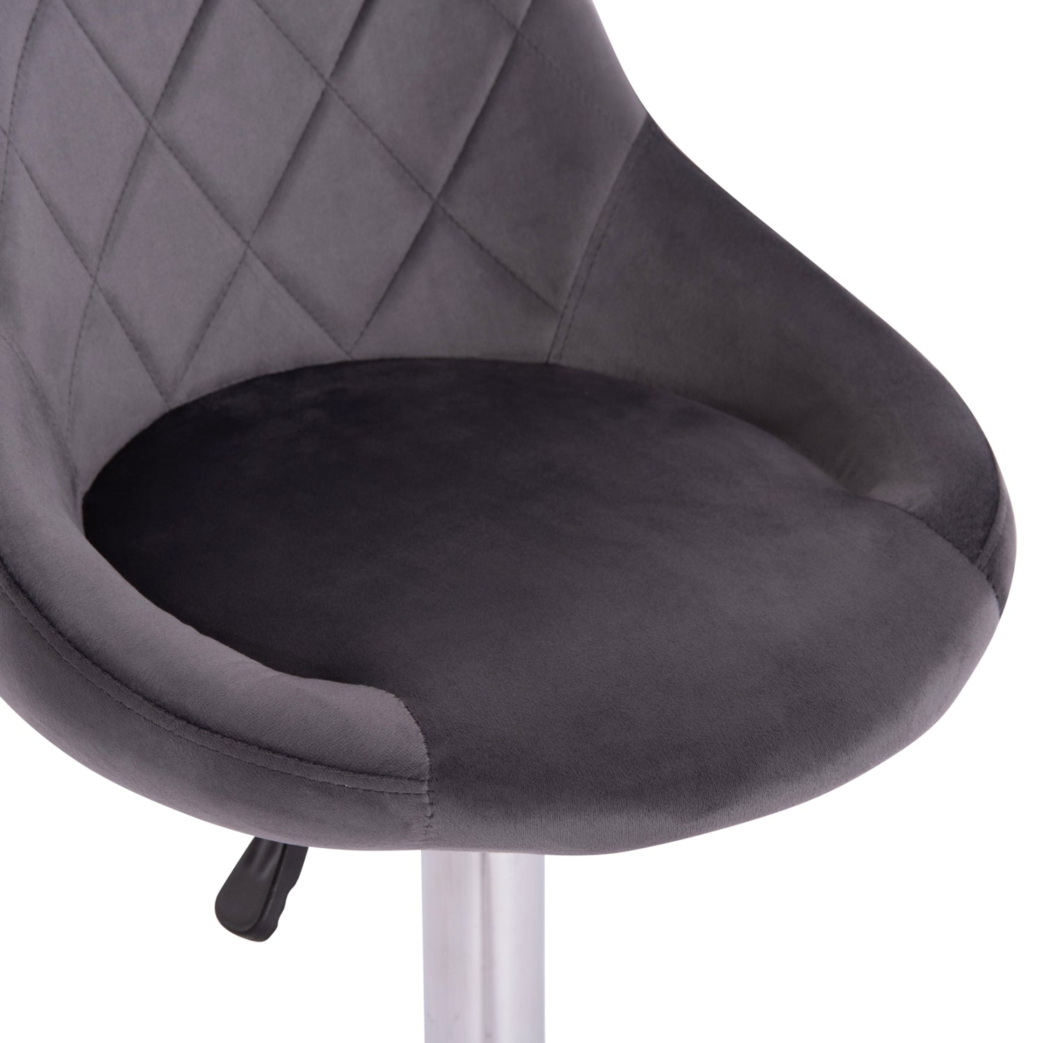 Бар стол Rose КГ204.41 с хромиран амортисьор и сиво кадифе 48x45x105см.