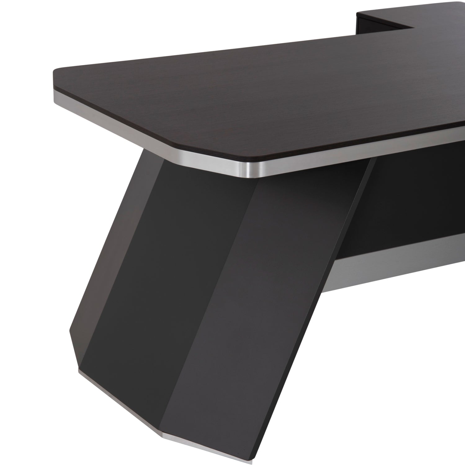 Професионално офис бюро ROSEWOOD ляв ъгъл цвят сив-венге 220X180X76см