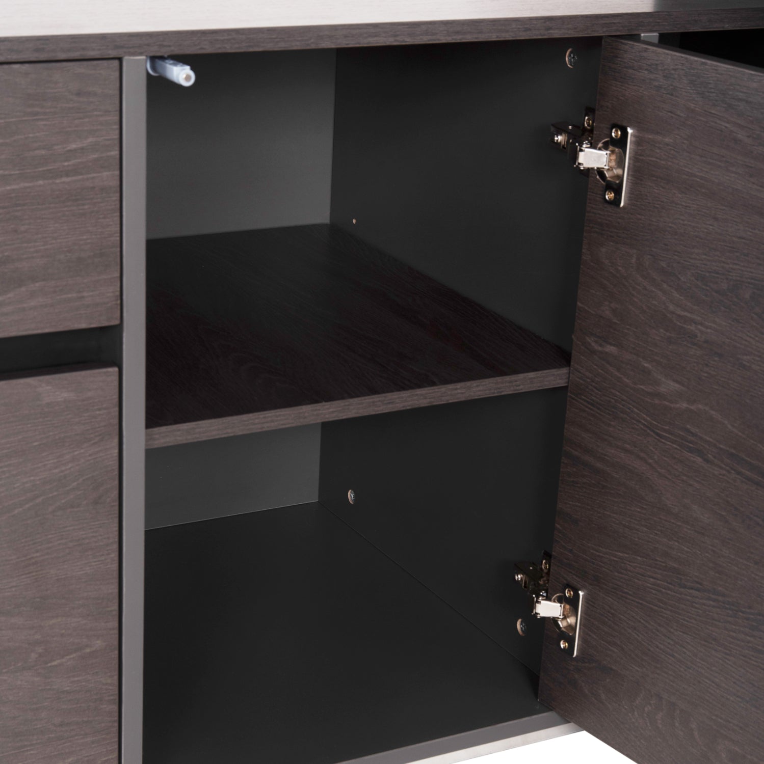 Професионално офис бюро ROSEWOOD ляв ъгъл цвят сив-венге 220X180X76см