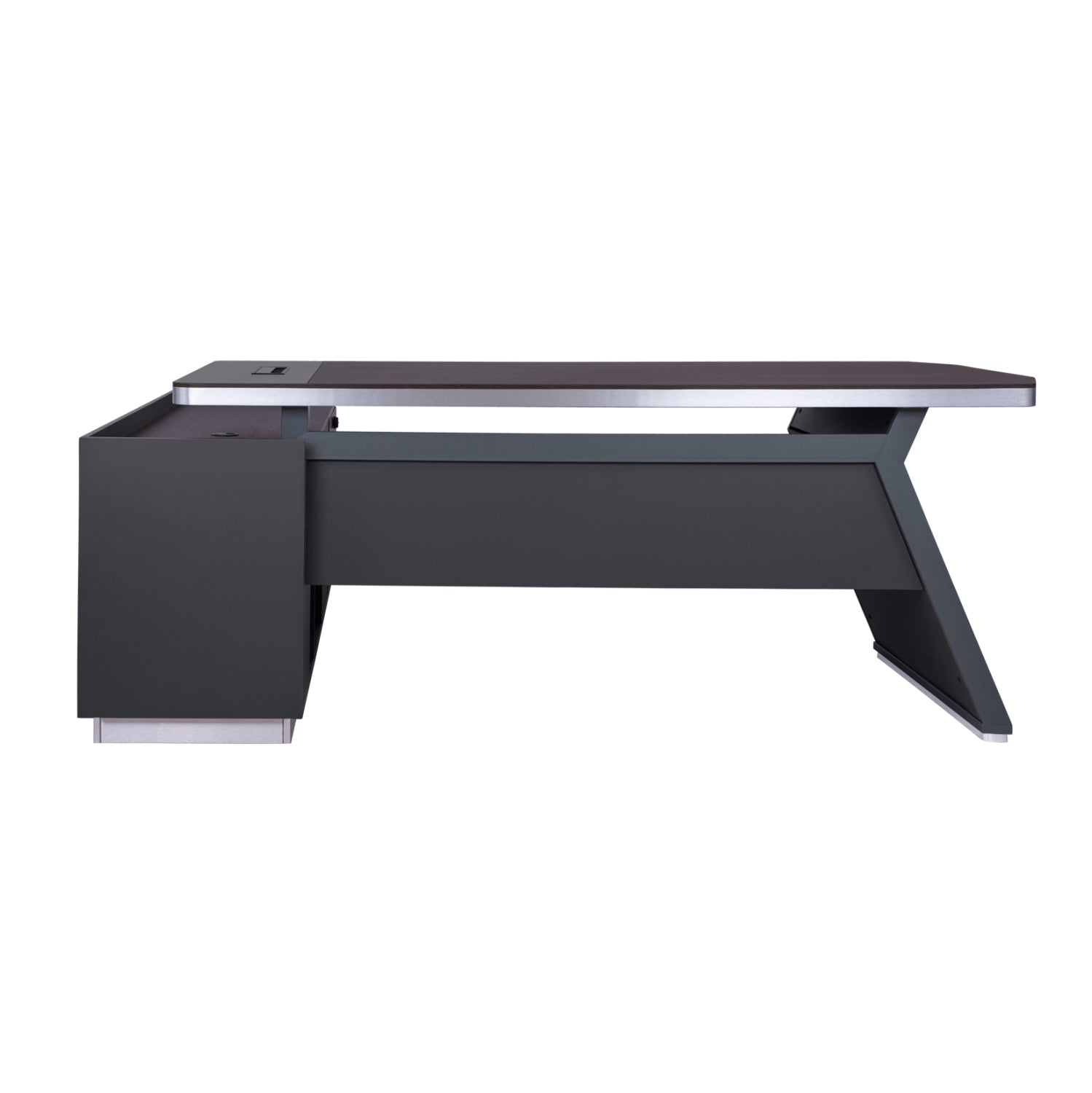 Бюро професинално ROSEWOOD 220x180 - десен ъгъл цвят венге-сив