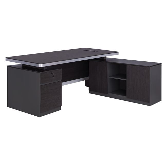 Офис бюро ROSEWOOD 180x160 - десен ъгъл венге-сив цвят