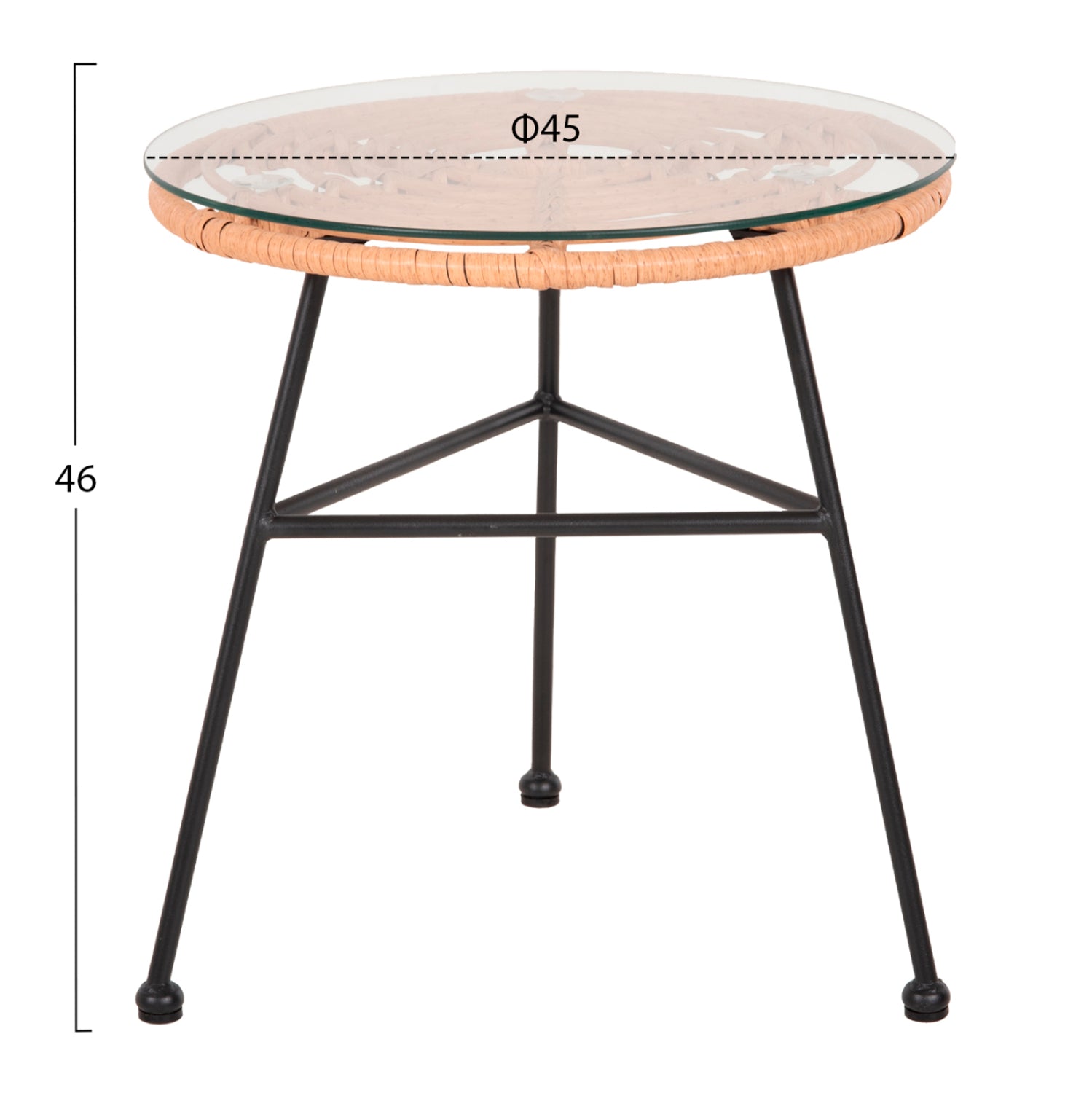 Комплект Allegra за външно ползване от 2кресла с маса ф45/46см бежов метал в черно