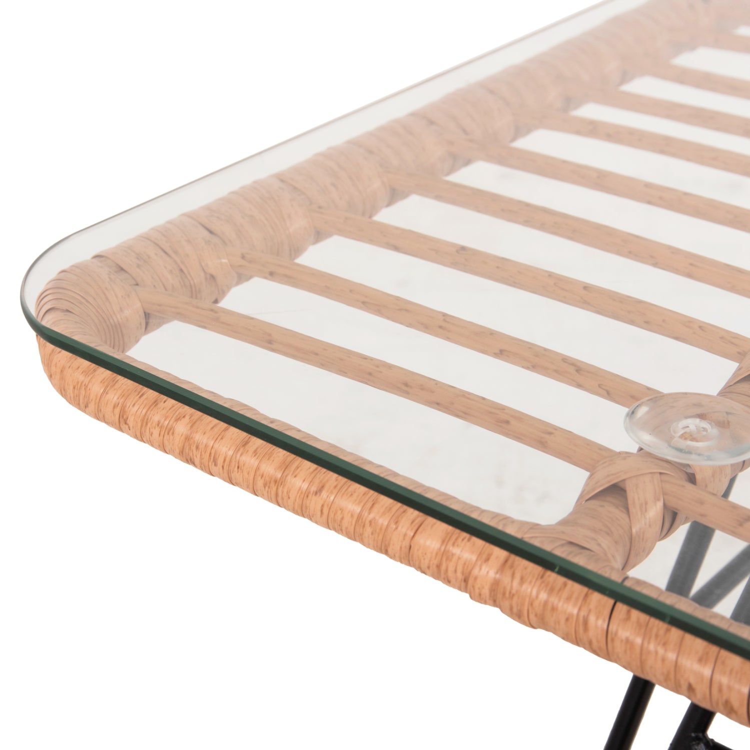 Комплект за външен отдих Аллегра, от 4 части ракита, метал с маса 95x55x51,5