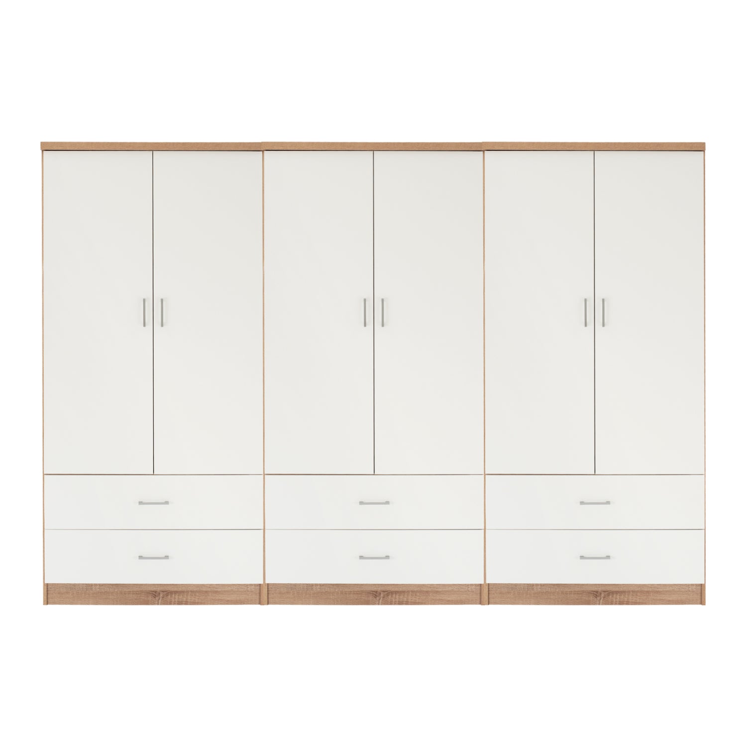 Гардероб Рейна 6 крилен цвят бял-сонама