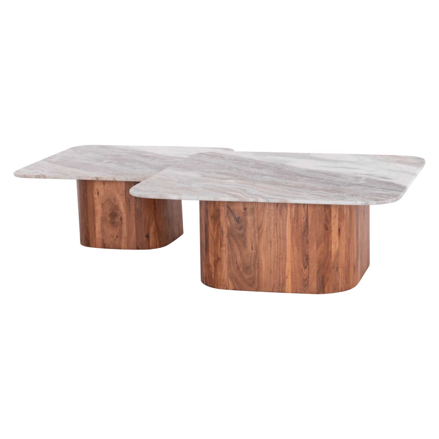 Комплект холни маси VOLTI 2 бр сив-естествен цвят