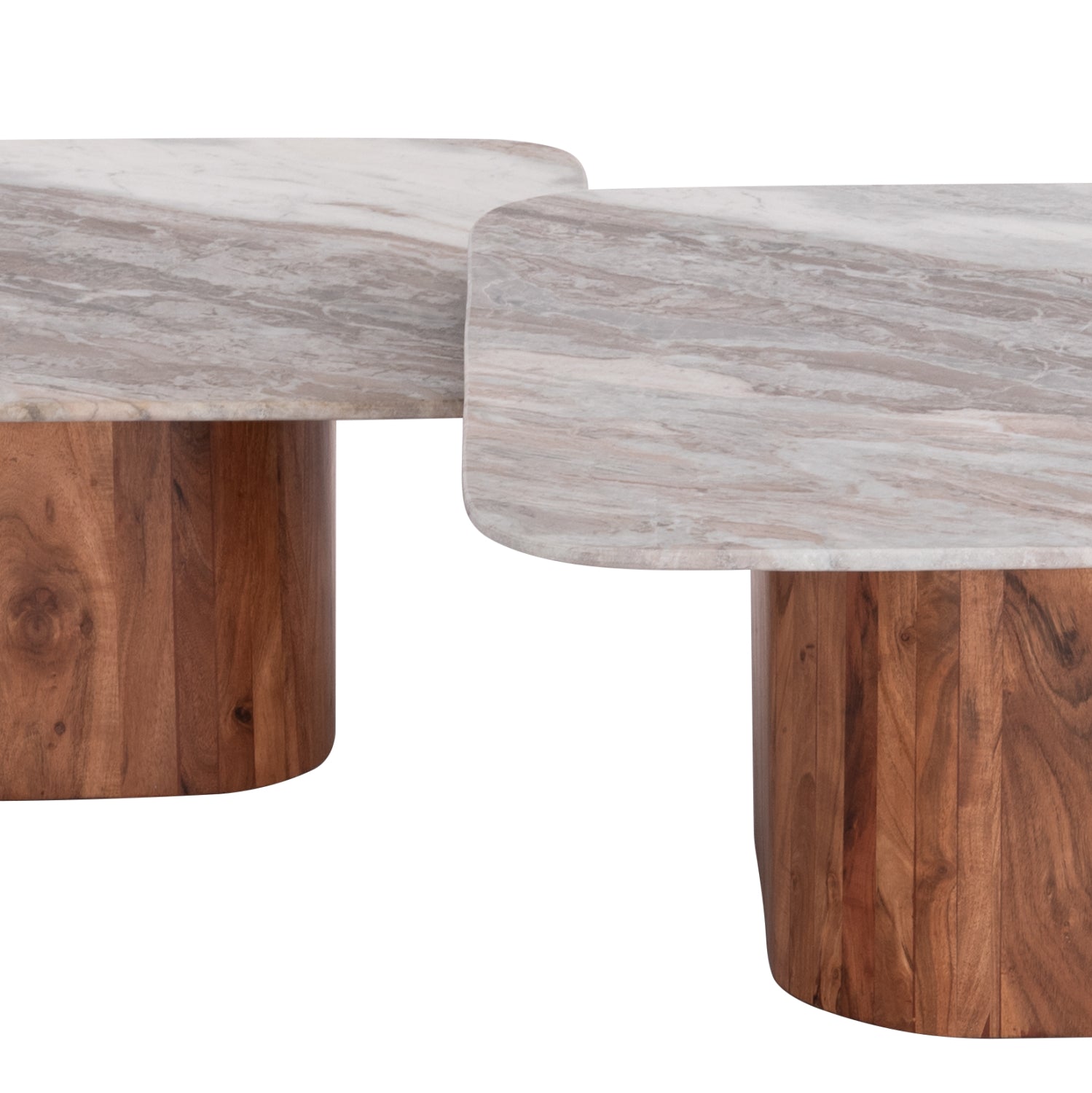 Комплект холни маси VOLTI 2 бр сив-естествен цвят