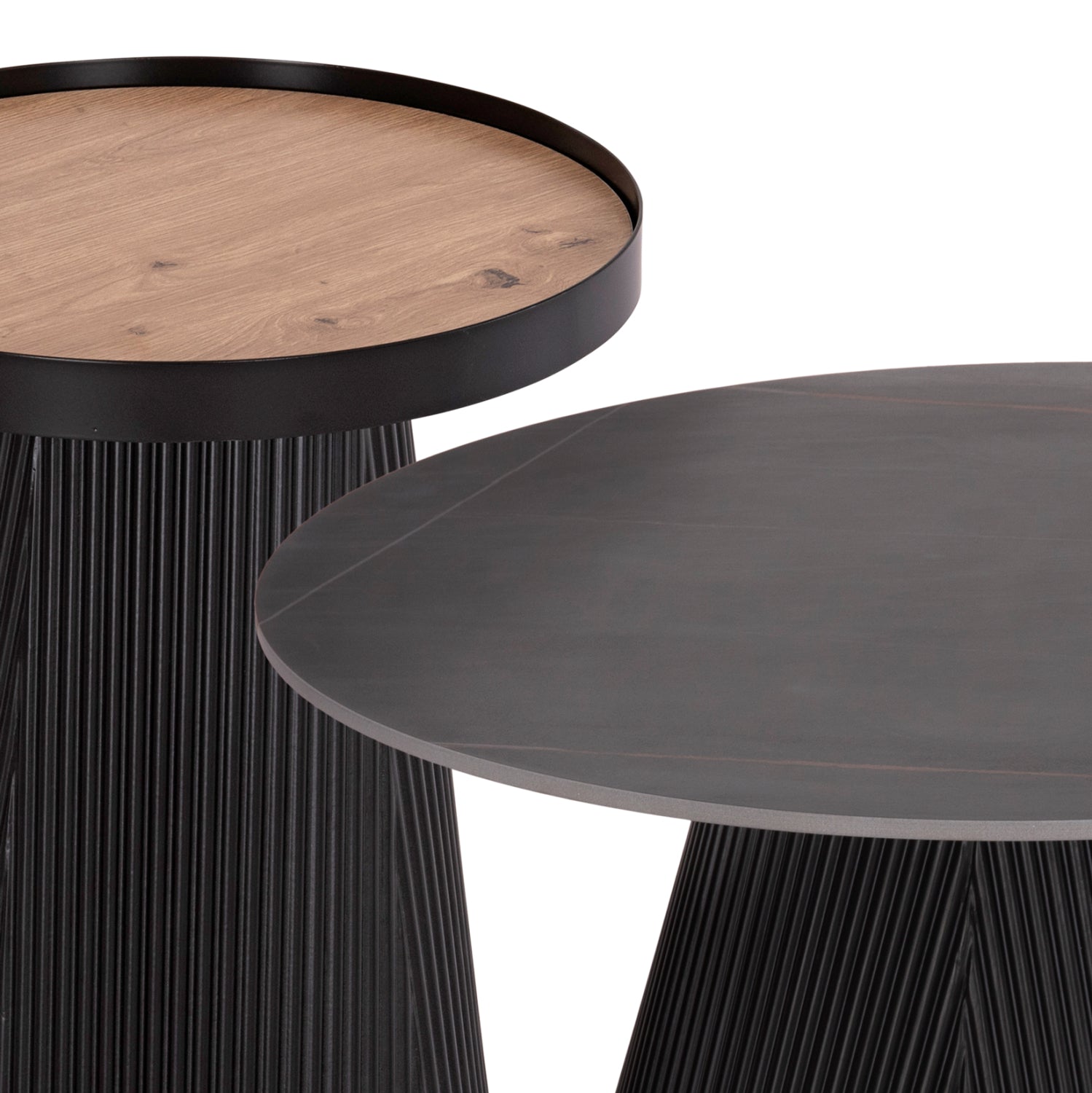 Комплект 2 холни маси Duncan мдф и керамичен плот φ80cm и φ45cm