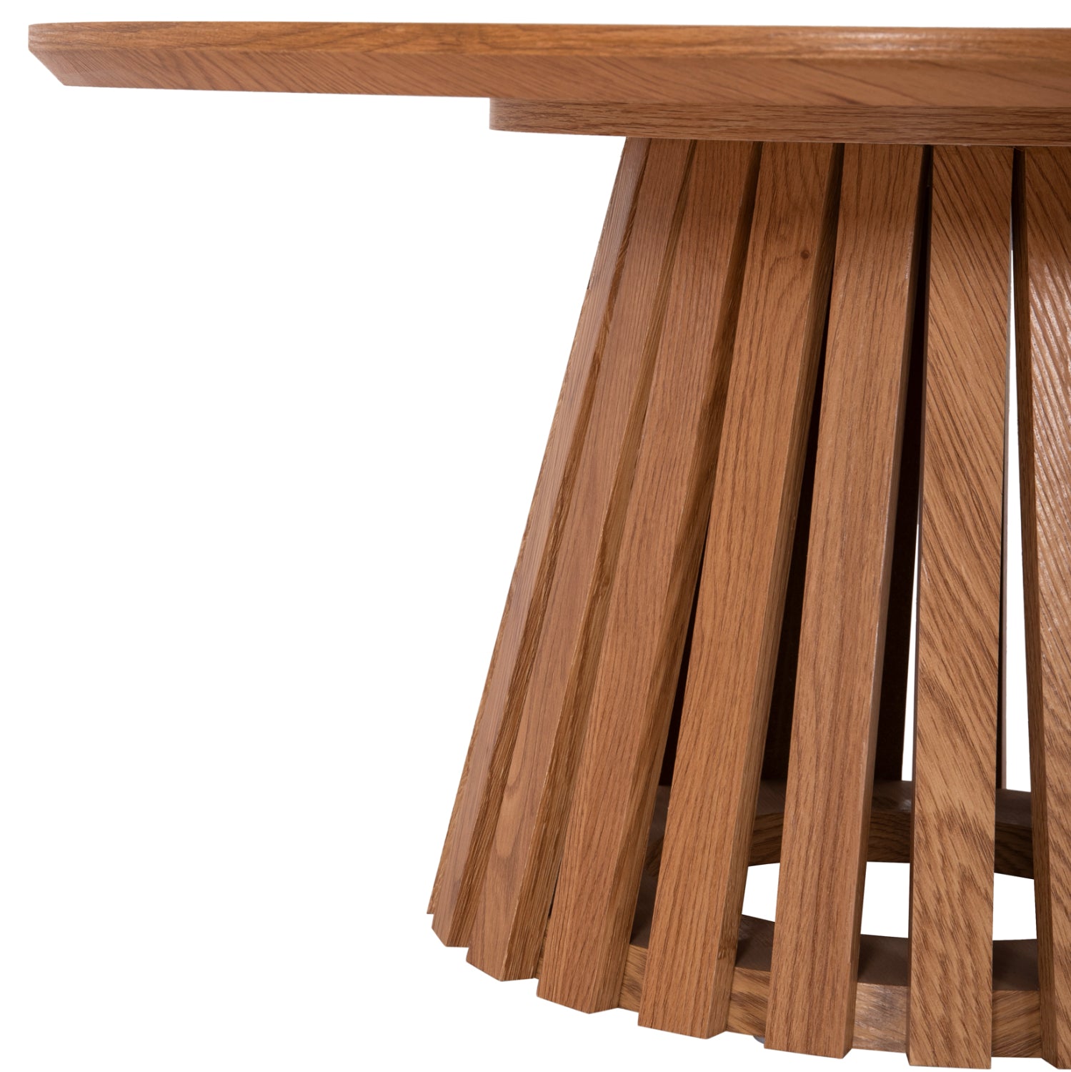 Комплект 2 холни маси TALBERT МДФ естествено дърво Φ80см и Φ45см