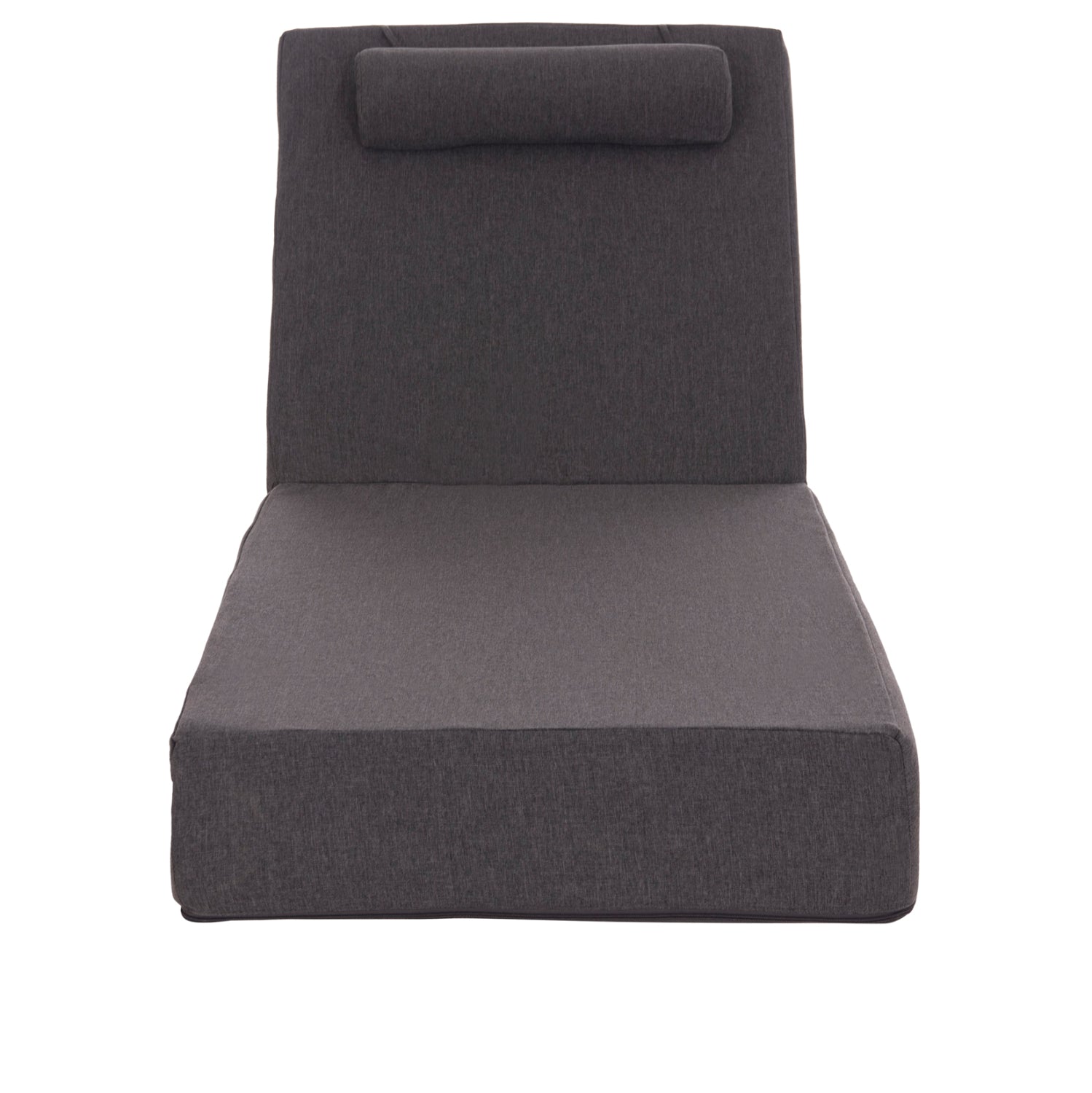 Възглавница за шезлонг  в тъмносив цвят с пяна 198x70x20см