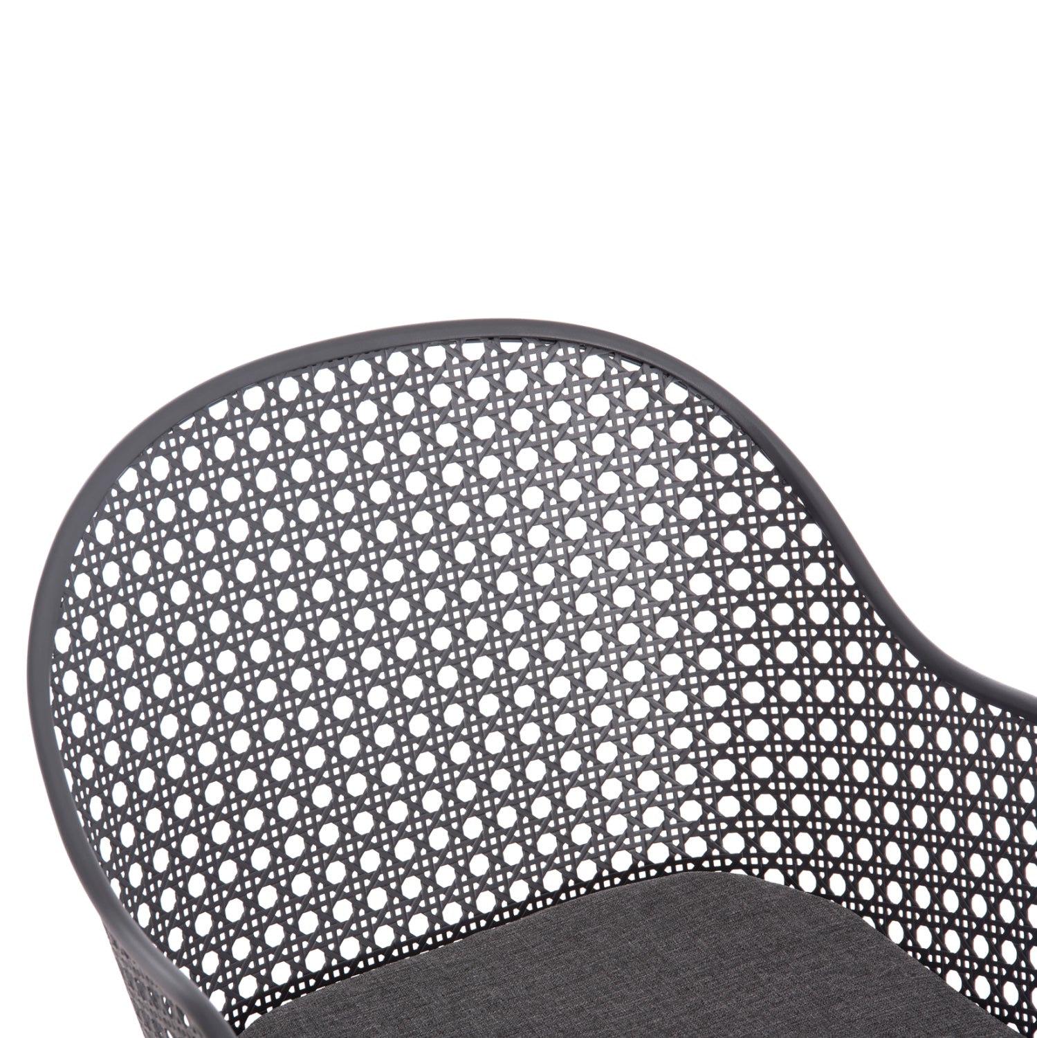 Градински комплект Orego 3бр от алуминий и метал в тъмно сиво с маса Φ50x56