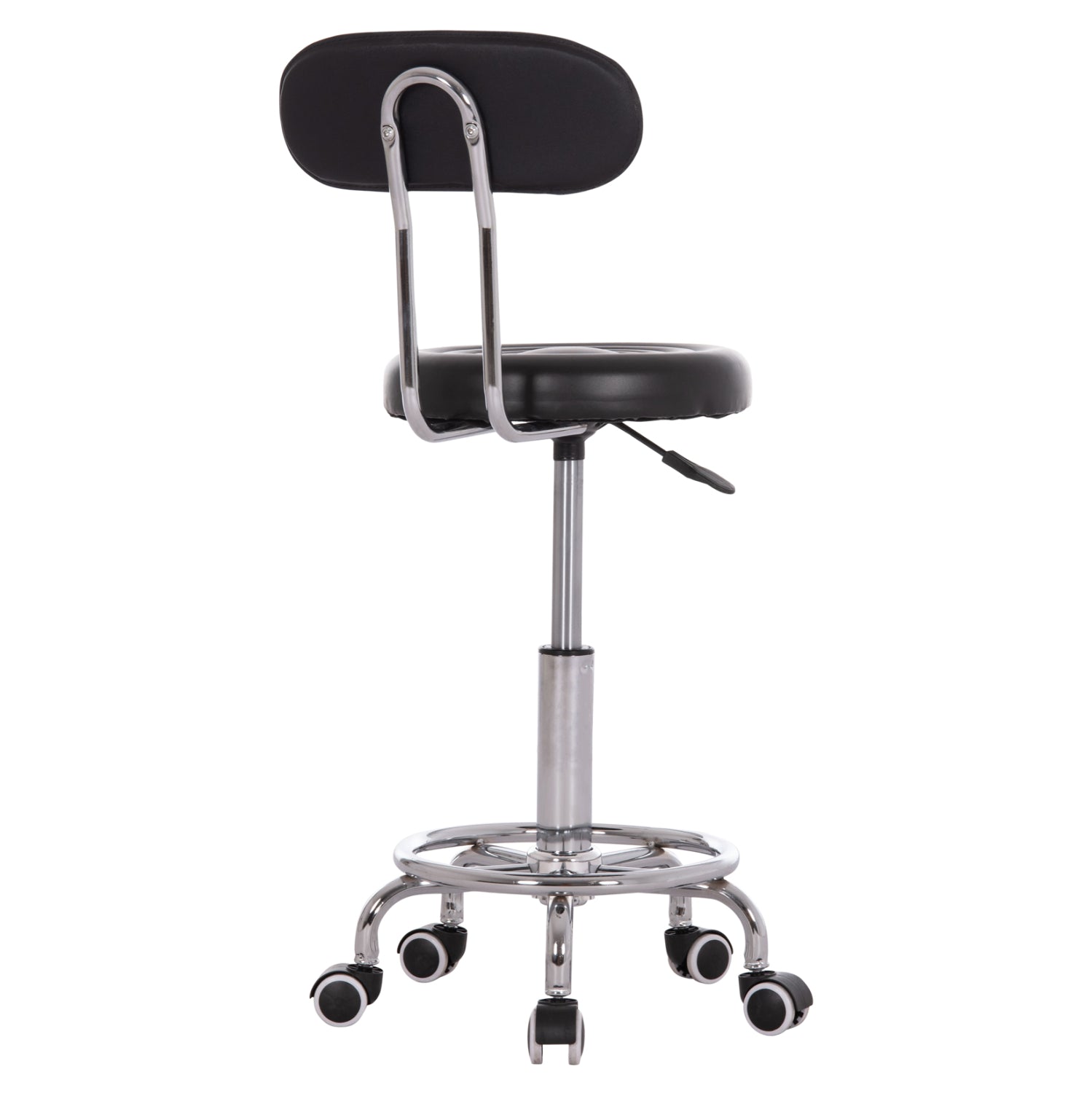 Дизайнерска въртяща се табуретка IRIS pu черна 34x43x86.5см.