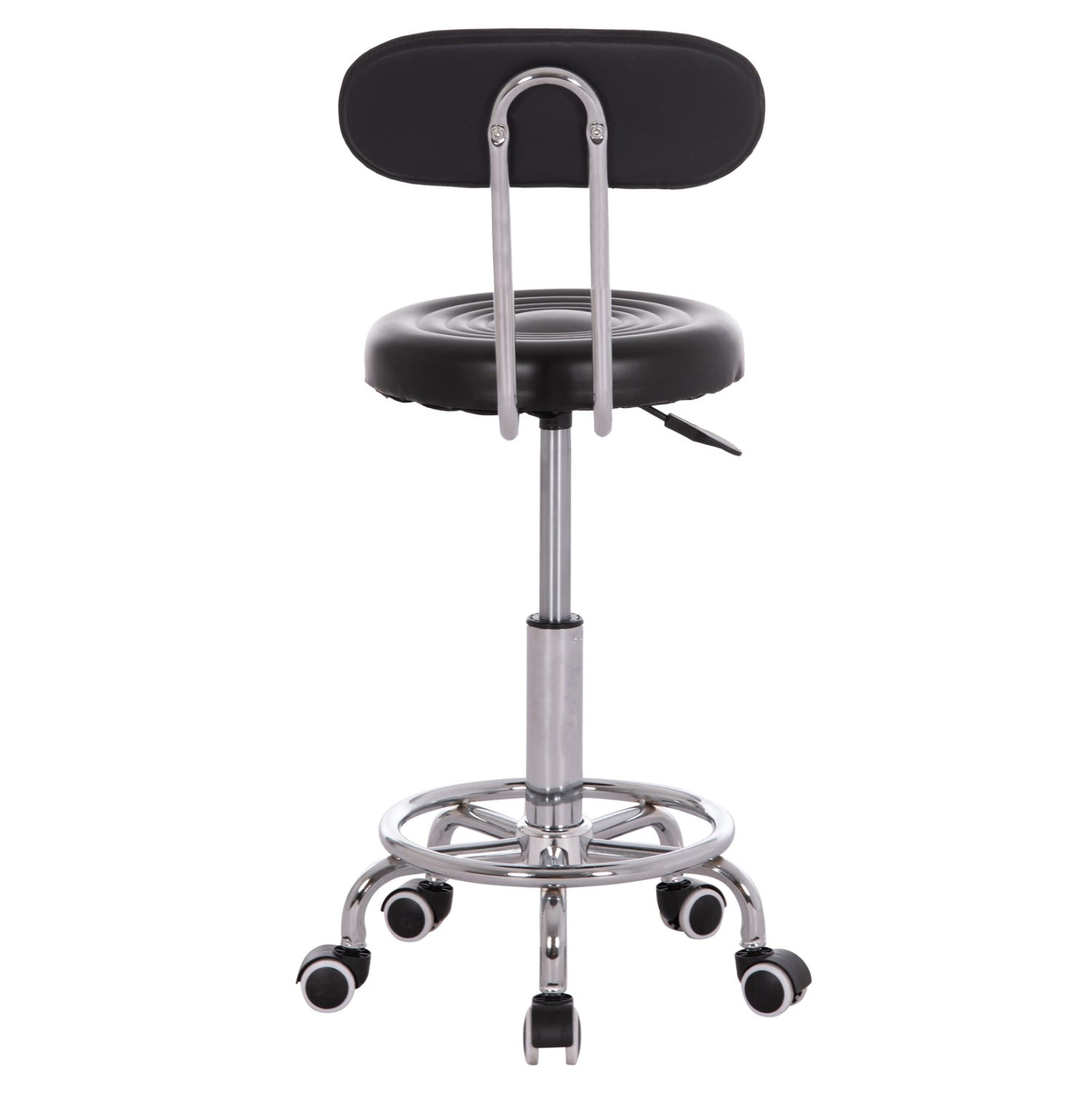 Дизайнерска въртяща се табуретка IRIS pu черна 34x43x86.5см.