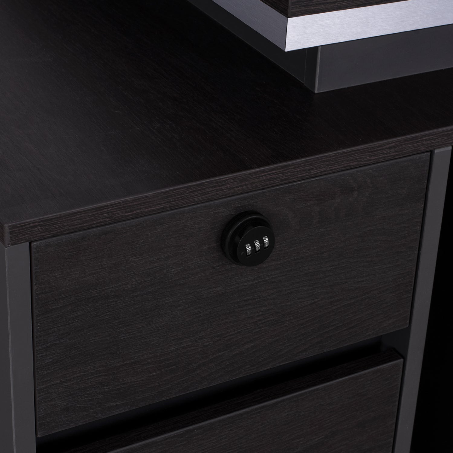 Офис бюро ROSEWOOD ляв шкаф цвят венге-сив 180X80X76см