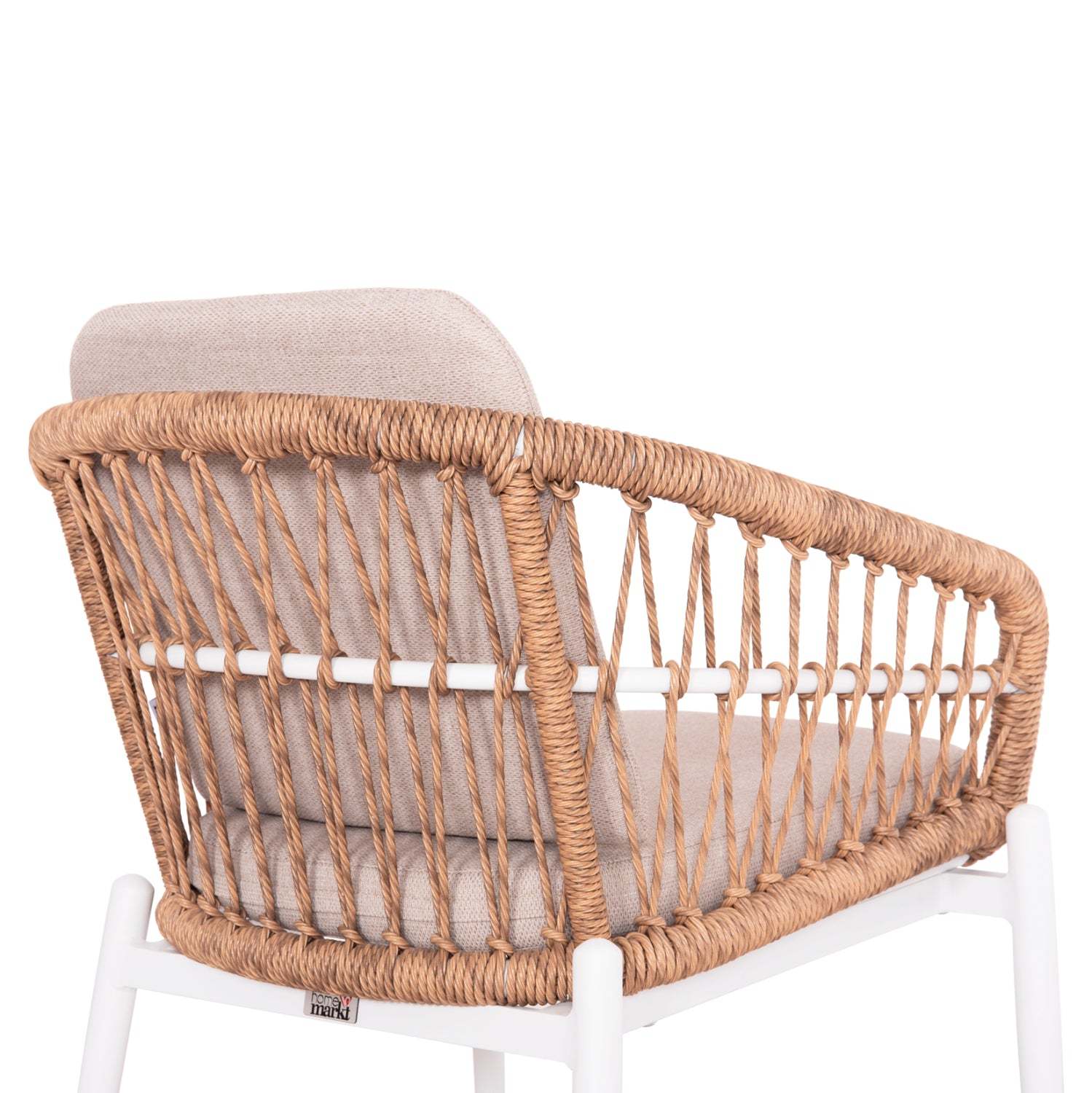 Външен трапезен комплект 7бр Крум бял алуминий--ператан с маса 160-240x90x73