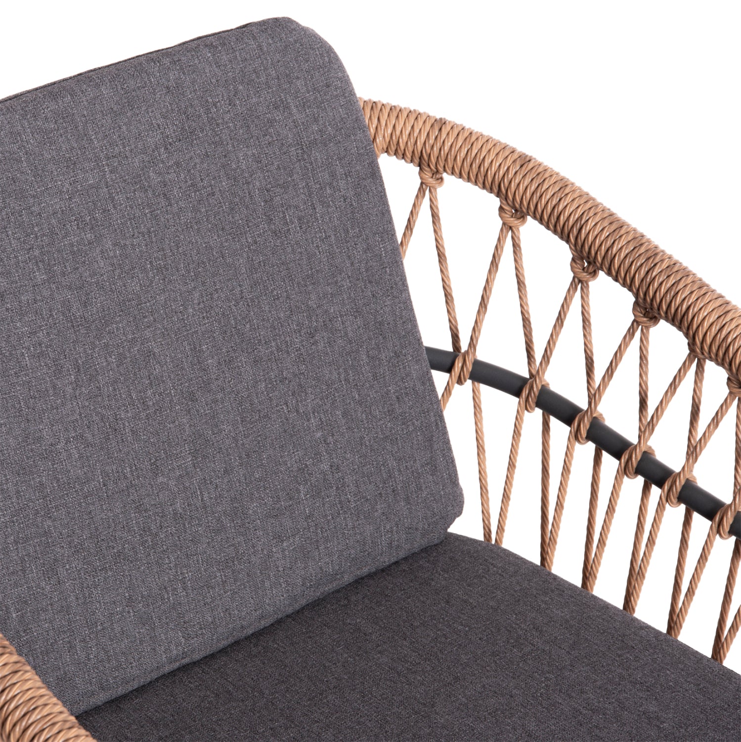 Градински комплект 7бр KRUM /маса 160-240x90x73 тъмно сив алуминий--ператан