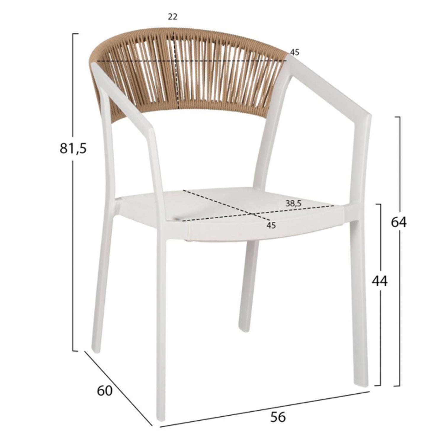 Външен трапезен комплект 5бр KRUM /маса 160-240x90x73 бял алуминий-ператан-текстил