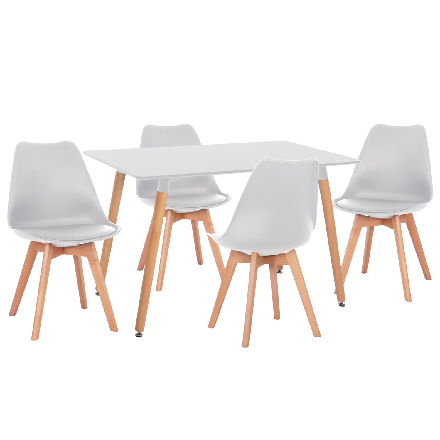 Трапезен комплект 5бр вегас мдф плот в бяло--плажни крака