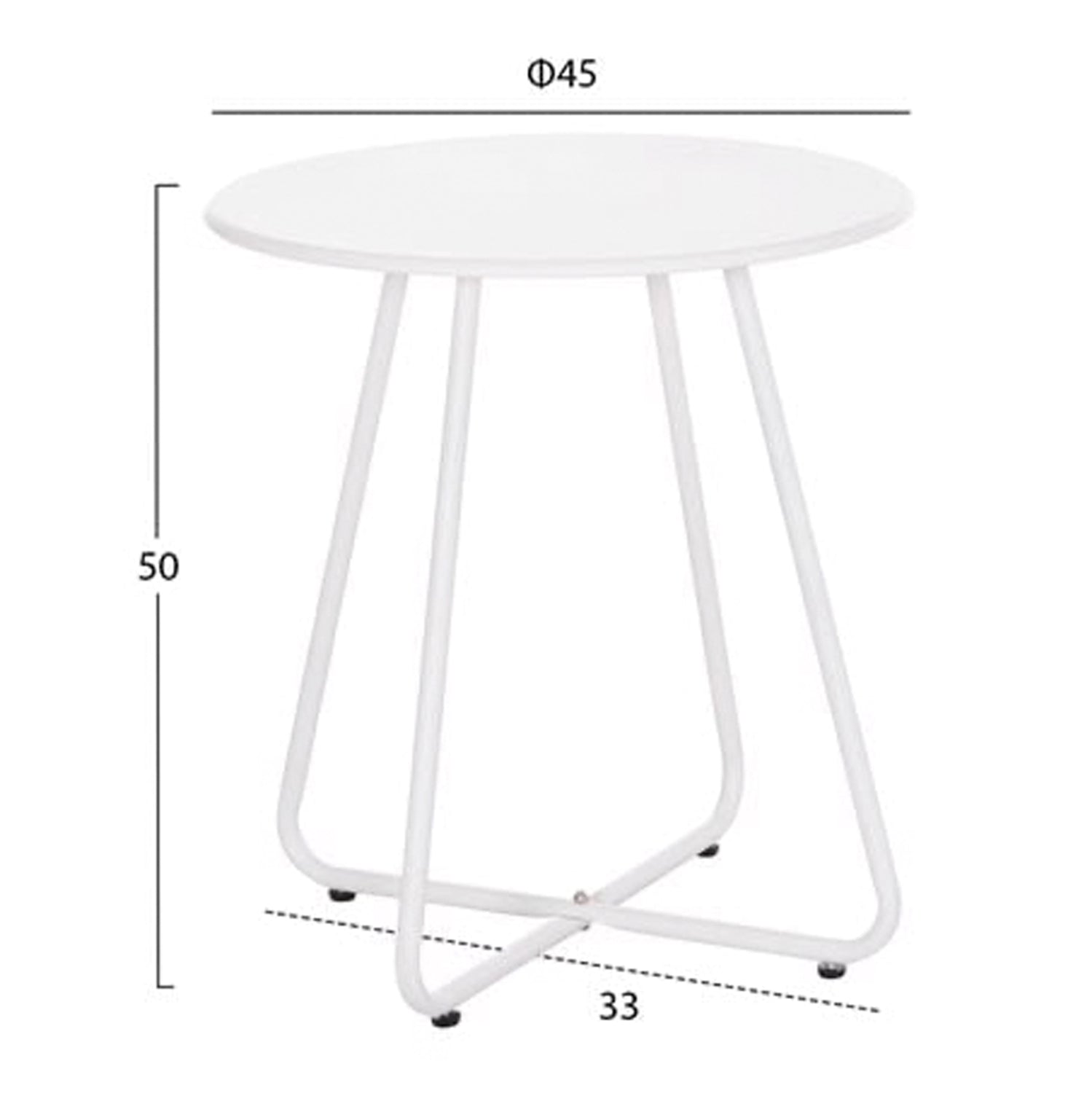 Лаундж комплект PONY 3части метал и ратан в бяло-черно с маса Φ40x50