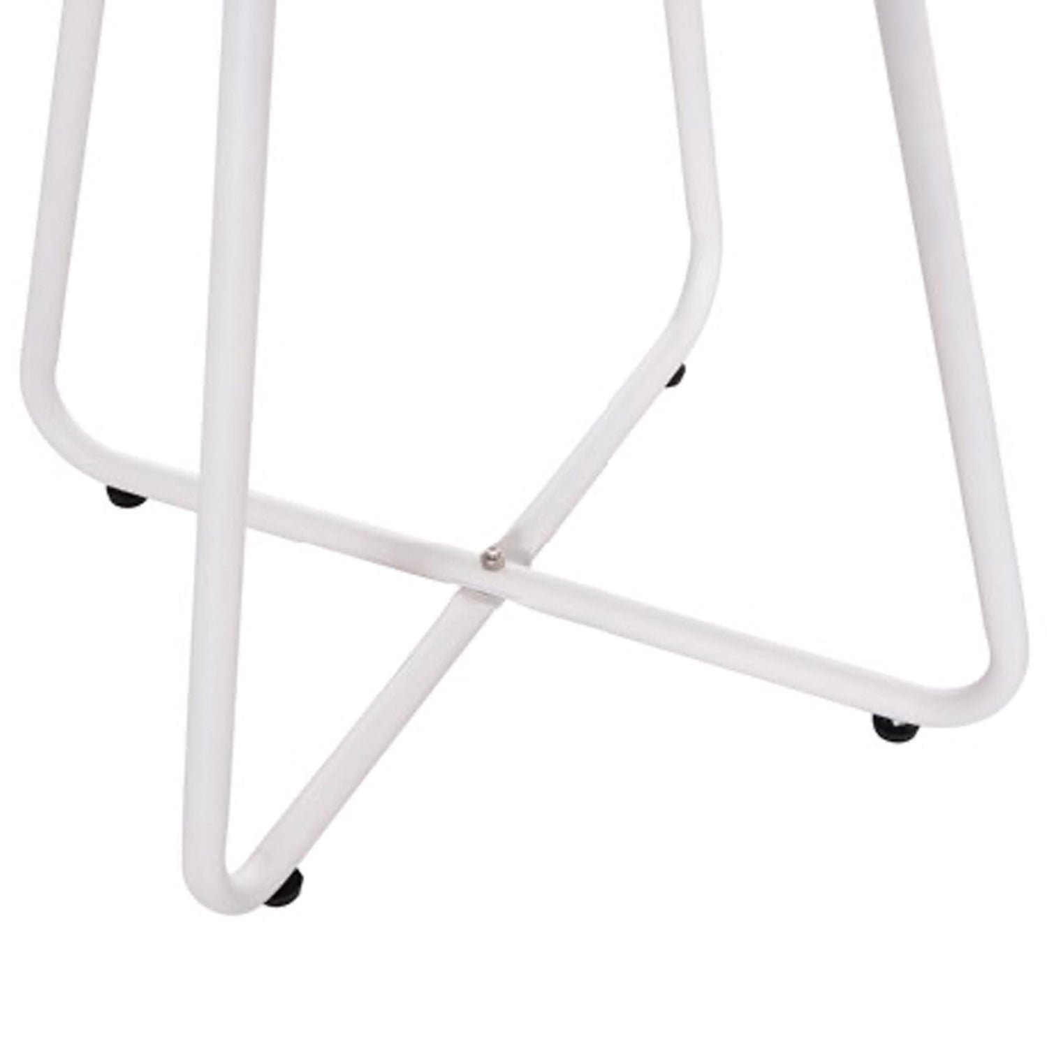 Лаундж комплект PONY 3части метал и ратан в бяло-черно с маса Φ40x50